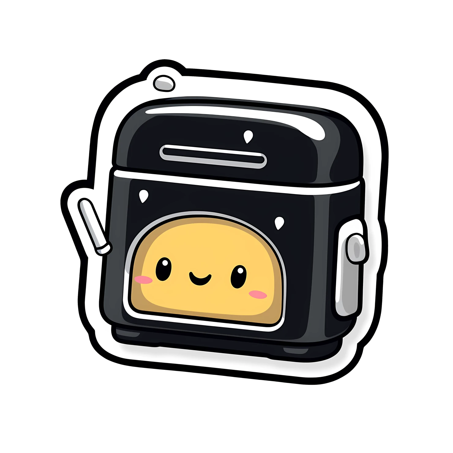 Kawaii toaster sticker isolated on transparent background #27033