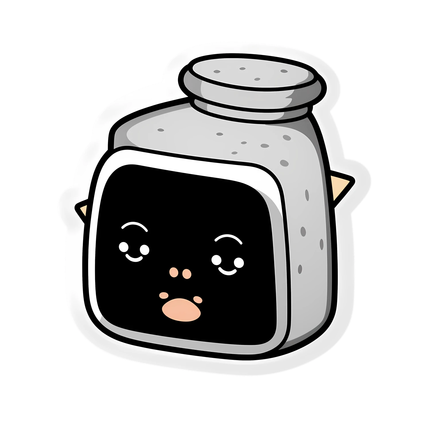 Kawaii toaster sticker isolated on transparent background #27034
