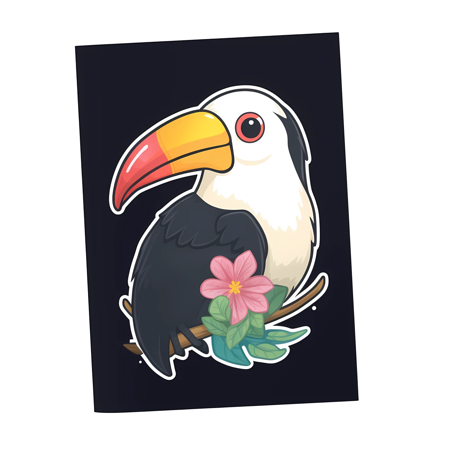 Kawaii toucan sticker isolated on transparent background #27036