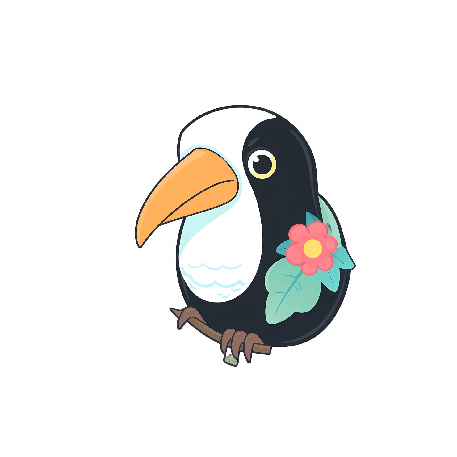 Kawaii toucan sticker isolated on transparent background #27044