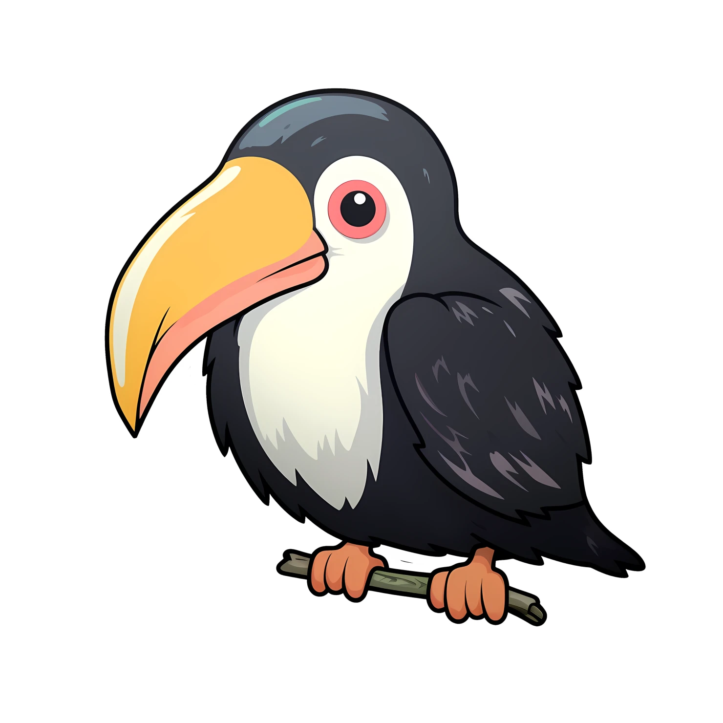 Kawaii toucan sticker isolated on transparent background #27045