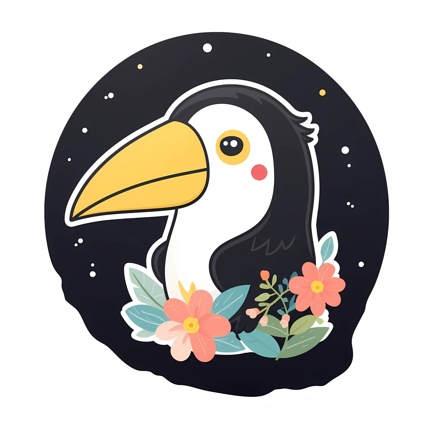 Kawaii toucan sticker isolated on transparent background #27046