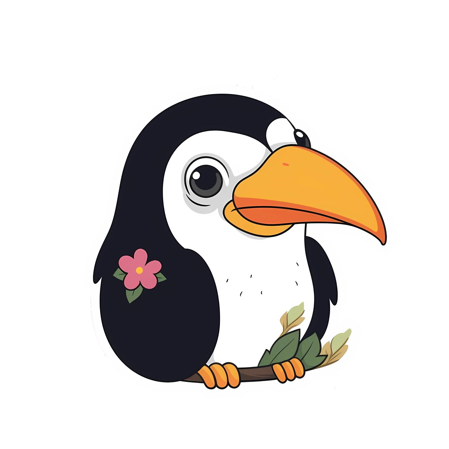 Kawaii toucan sticker isolated on transparent background #27047