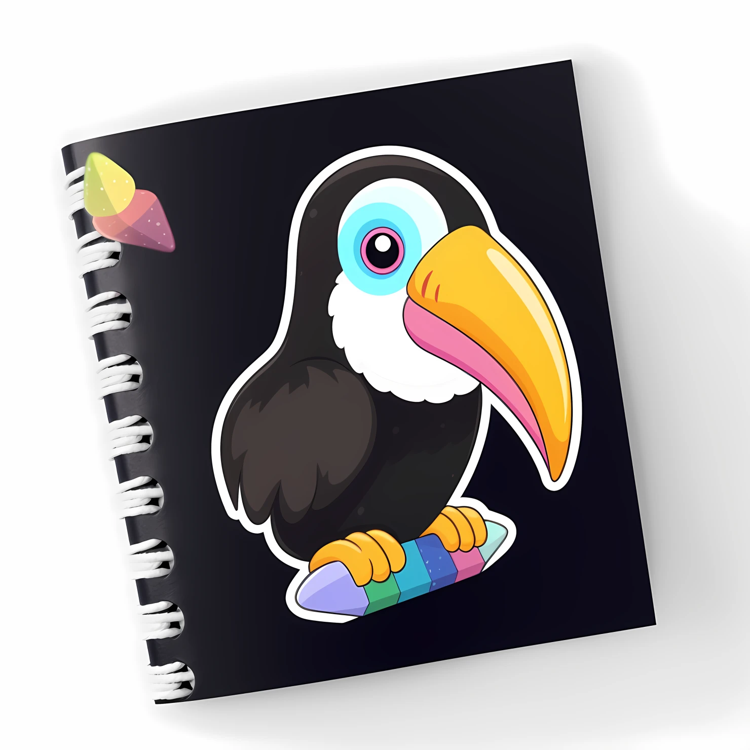 Kawaii toucan sticker isolated on transparent background #27050