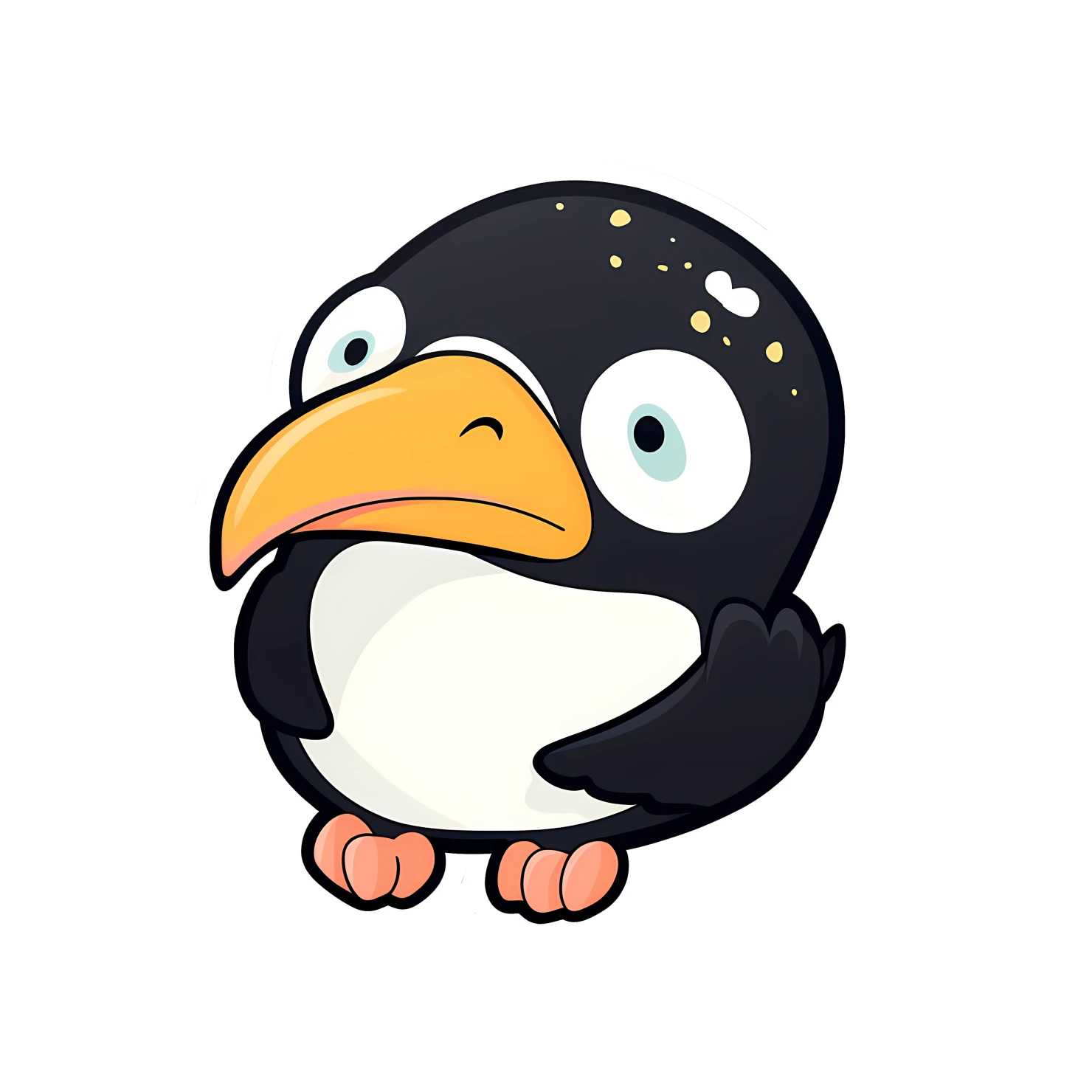 Kawaii toucan sticker isolated on transparent background #27051