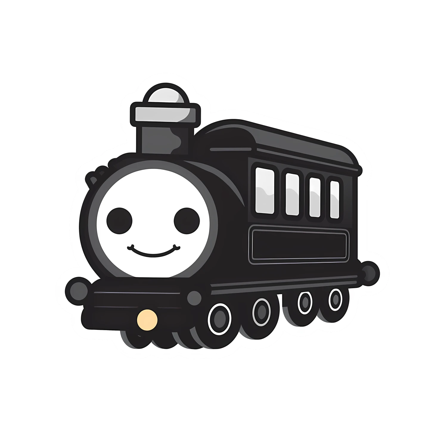 Kawaii train sticker isolated on transparent background #27052