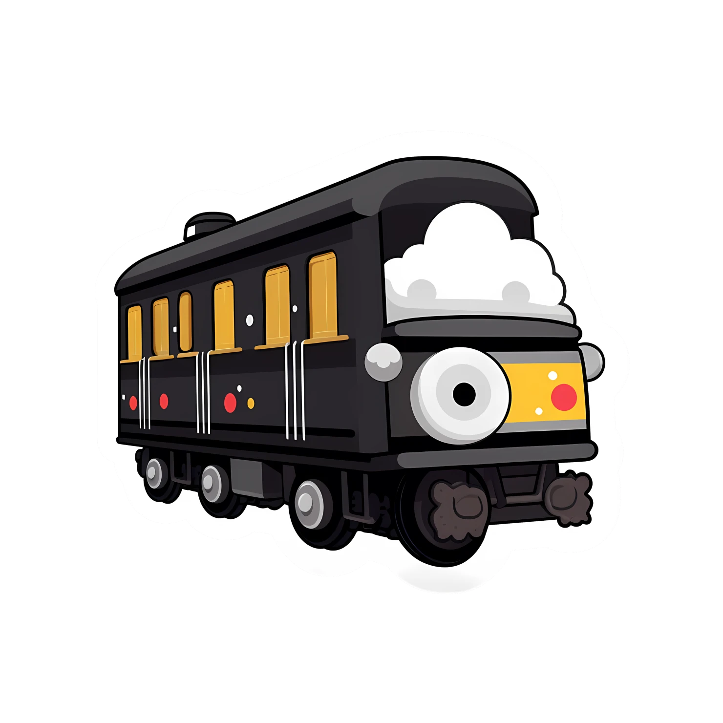 Kawaii train sticker isolated on transparent background #27054