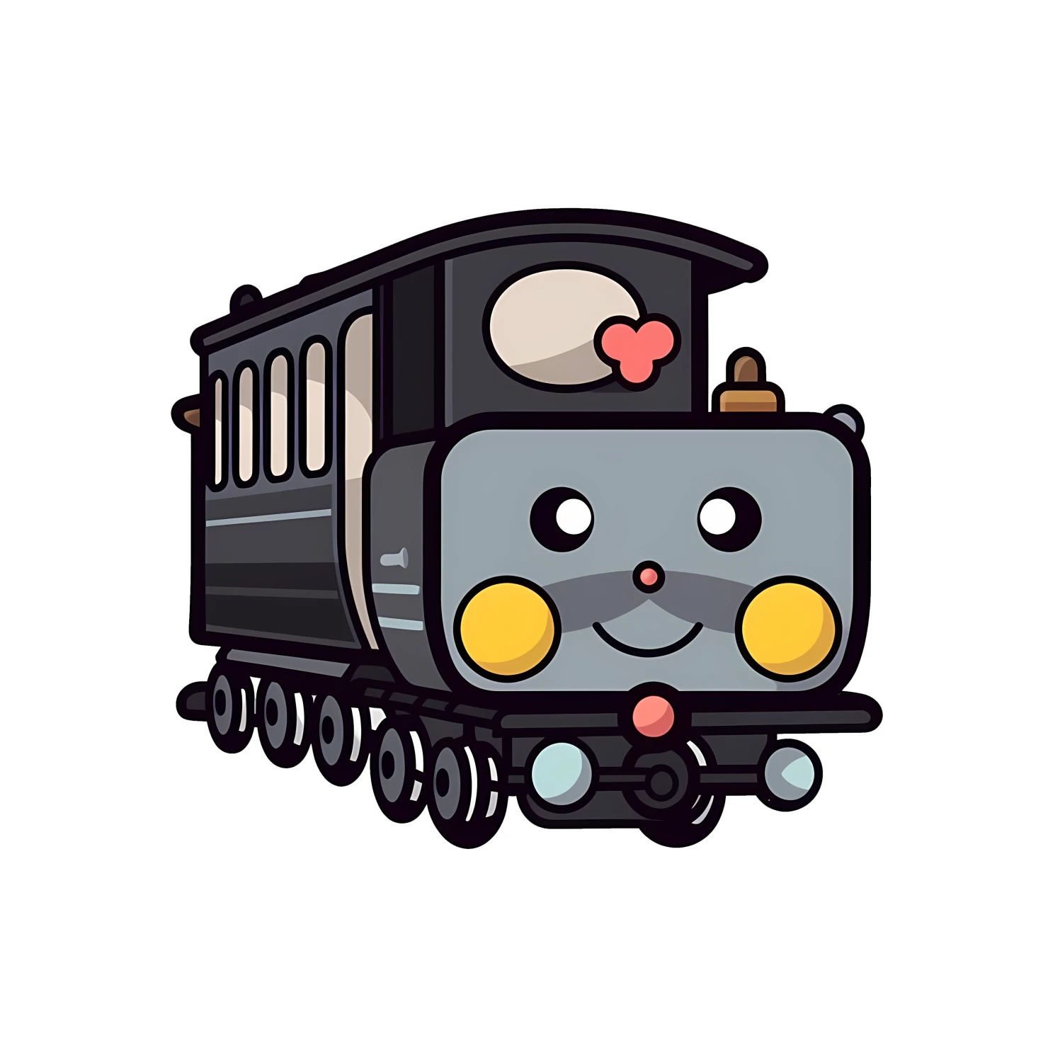 Kawaii train sticker isolated on transparent background #27055