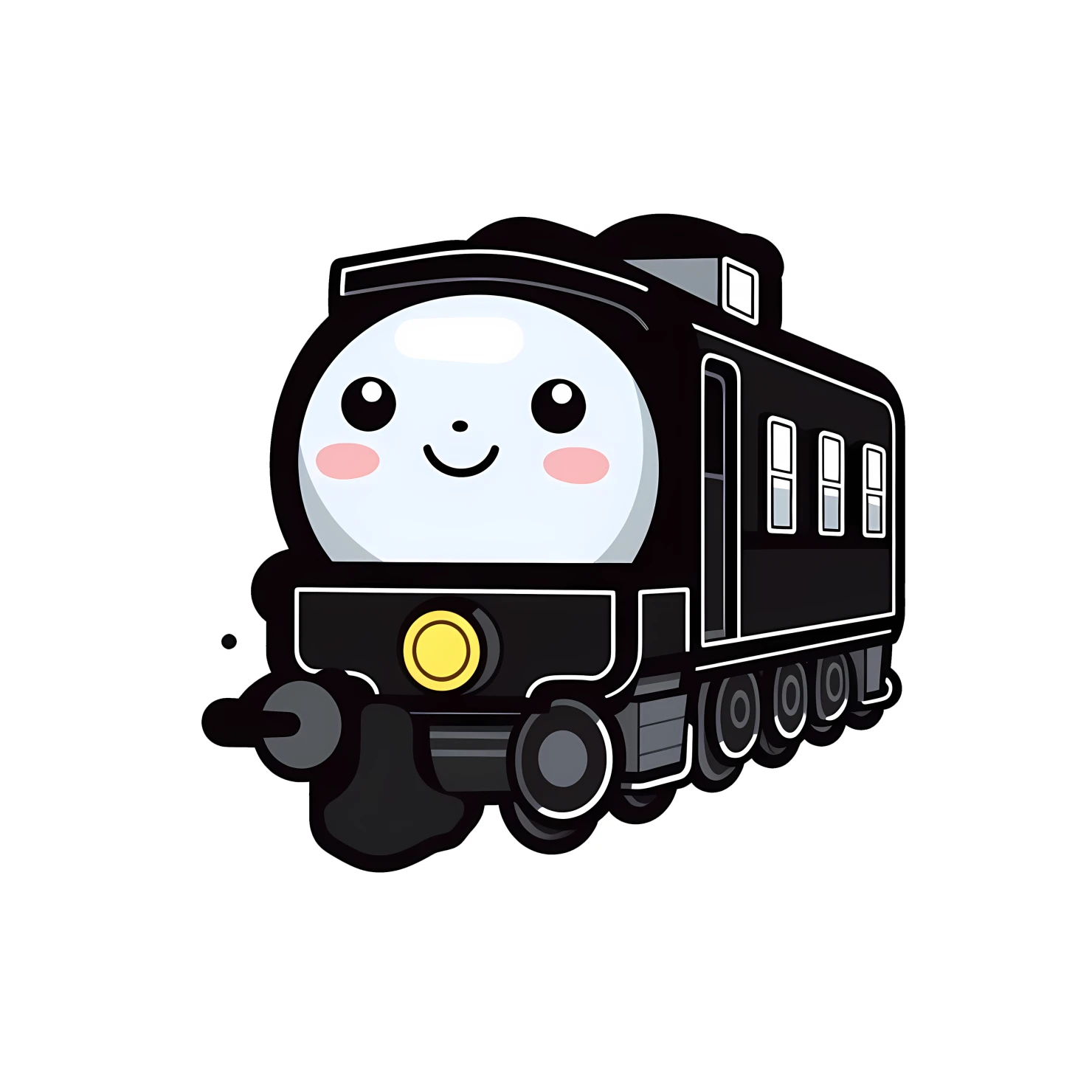 Kawaii train sticker isolated on transparent background #27056