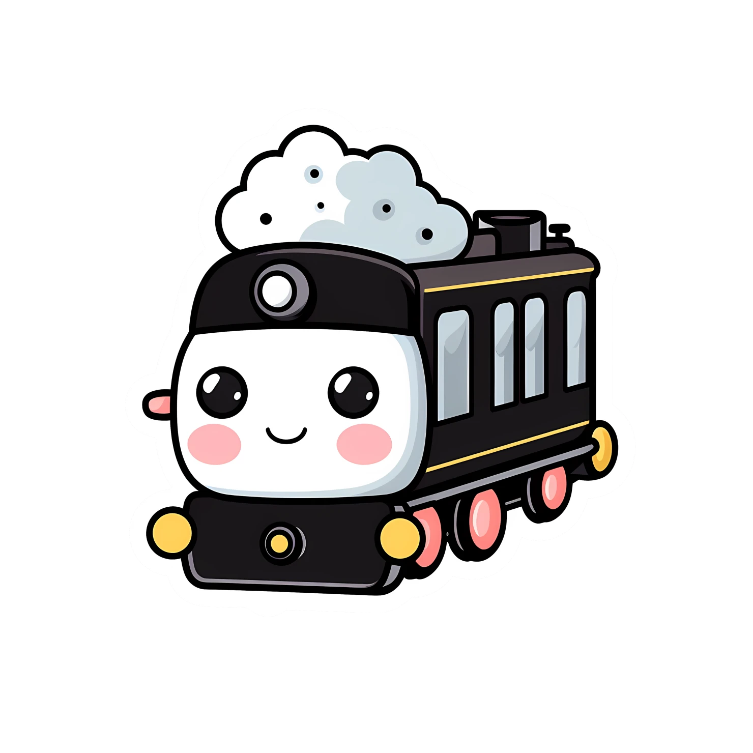 Kawaii train sticker isolated on transparent background #27057