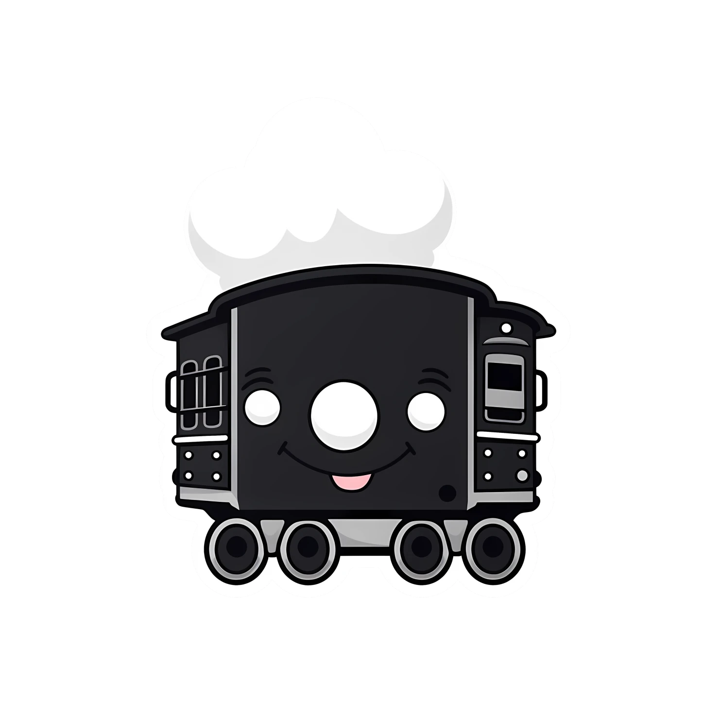 Kawaii train sticker isolated on transparent background #27058