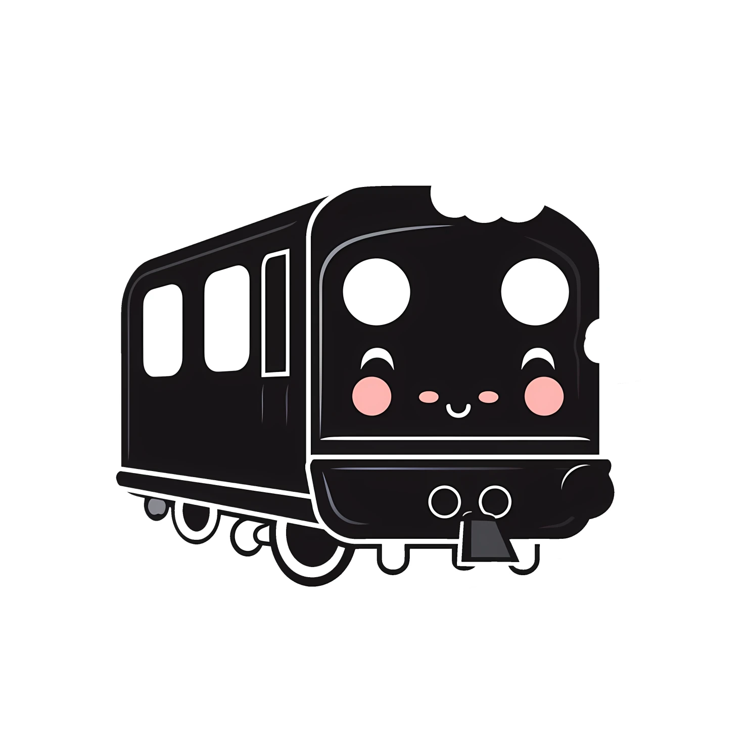 Kawaii train sticker isolated on transparent background #27059