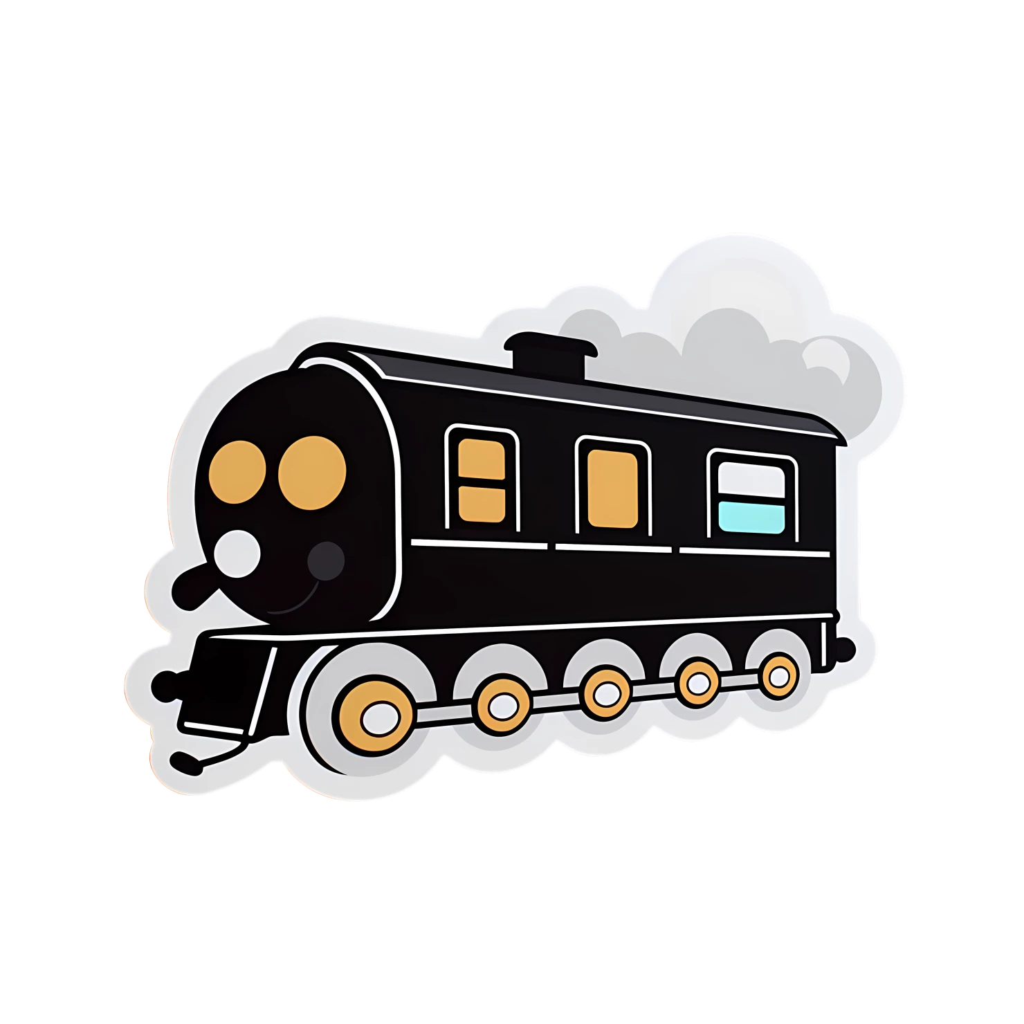 Kawaii train sticker isolated on transparent background #27061