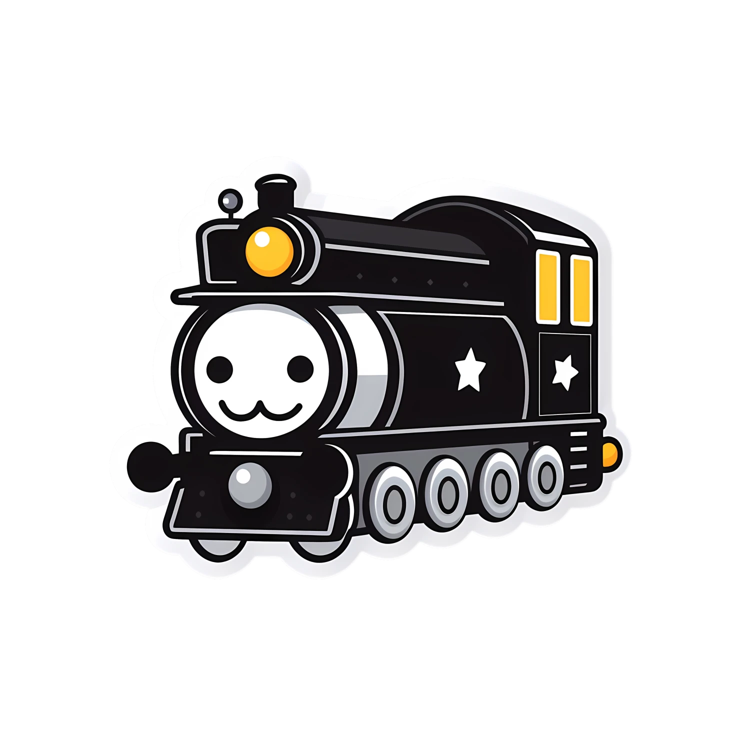 Kawaii train sticker isolated on transparent background #27062