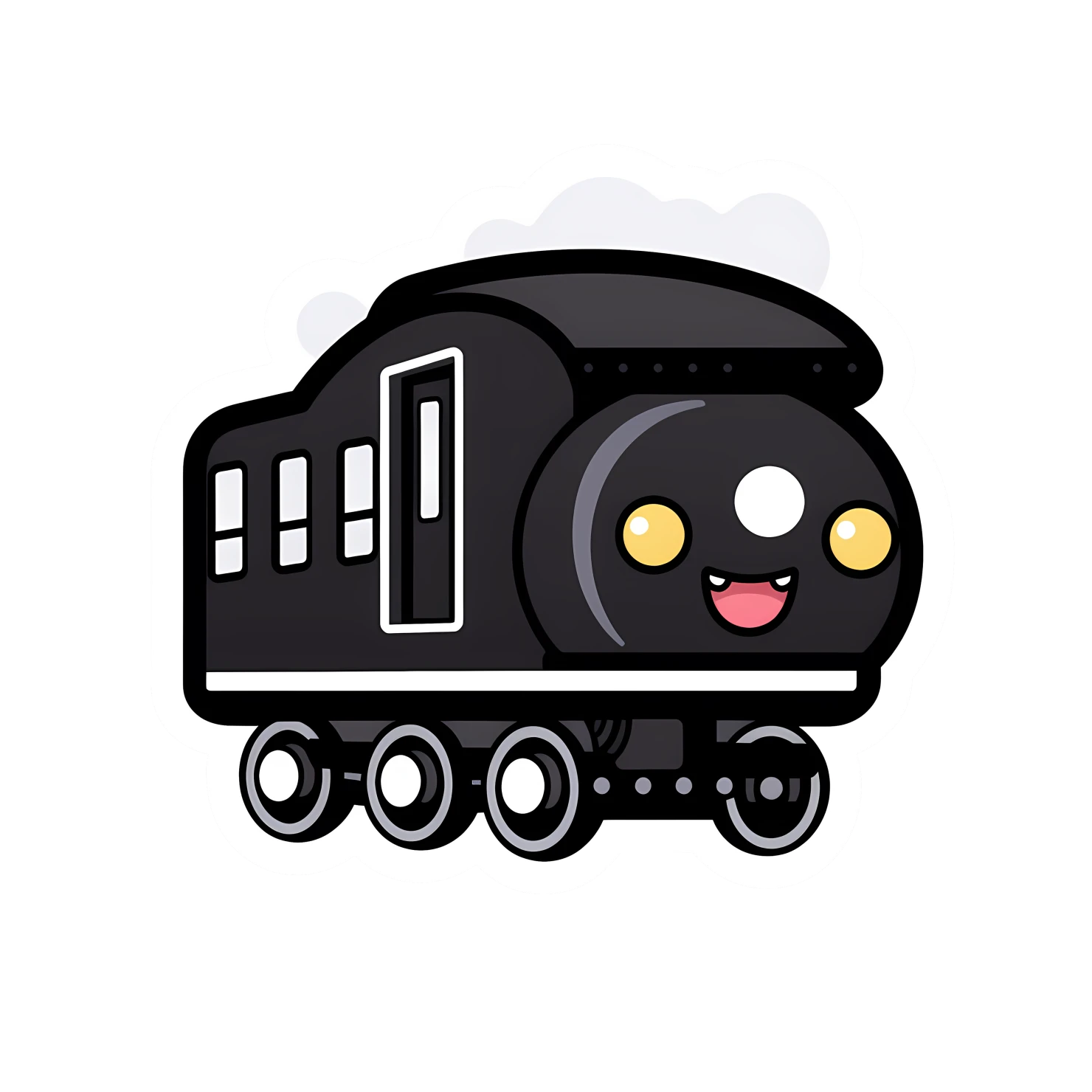 Kawaii train sticker isolated on transparent background #27063