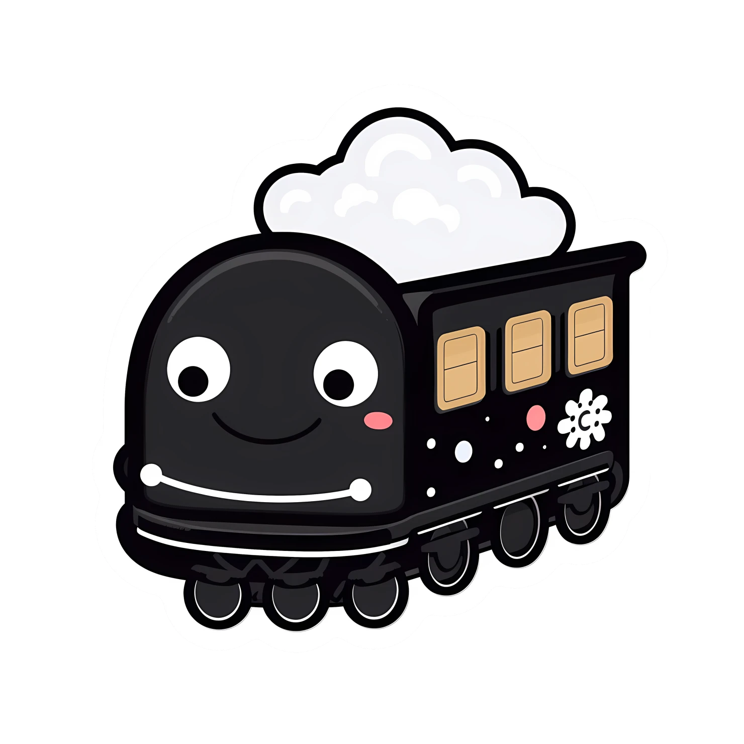 Kawaii train sticker isolated on transparent background #27064