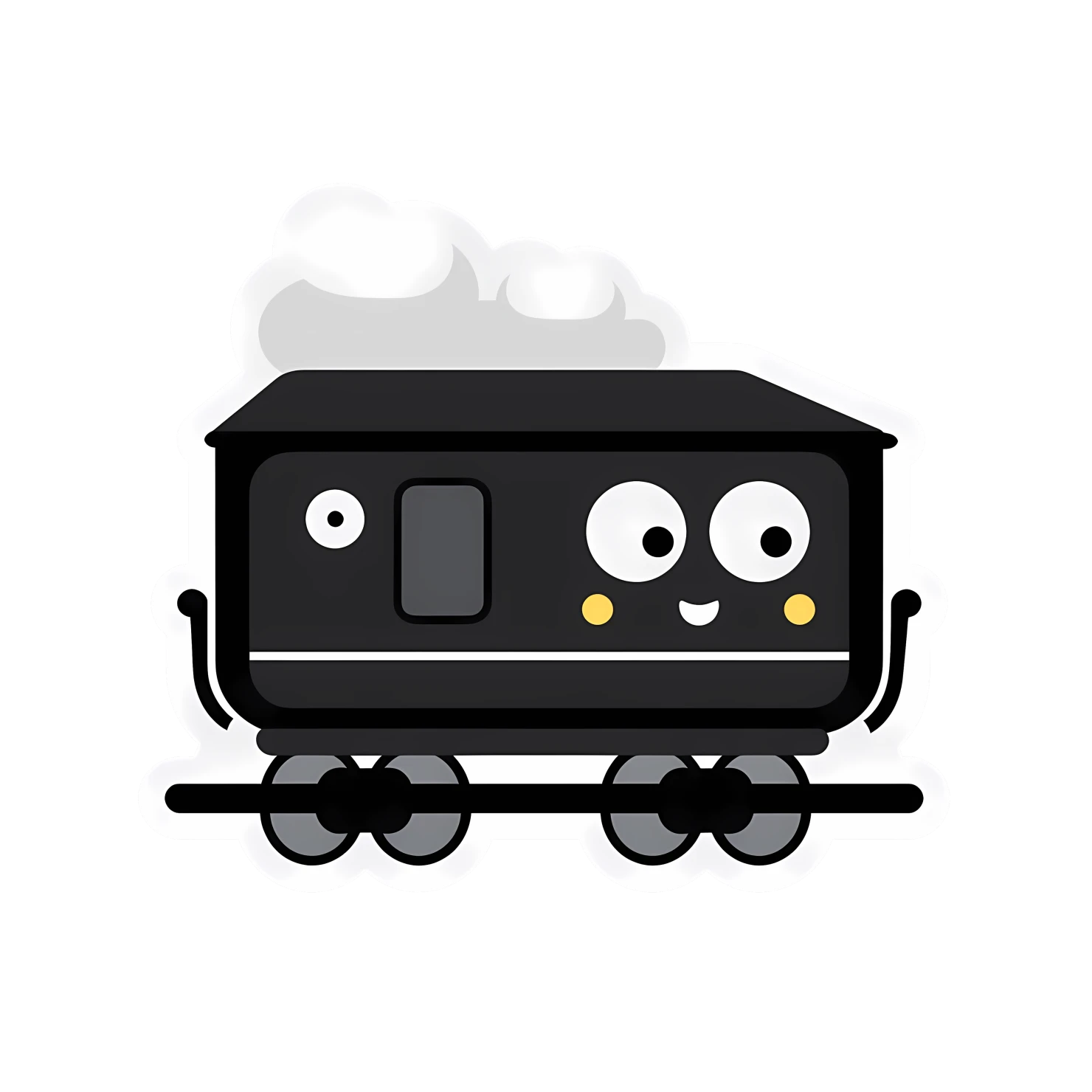 Kawaii train sticker isolated on transparent background #27065
