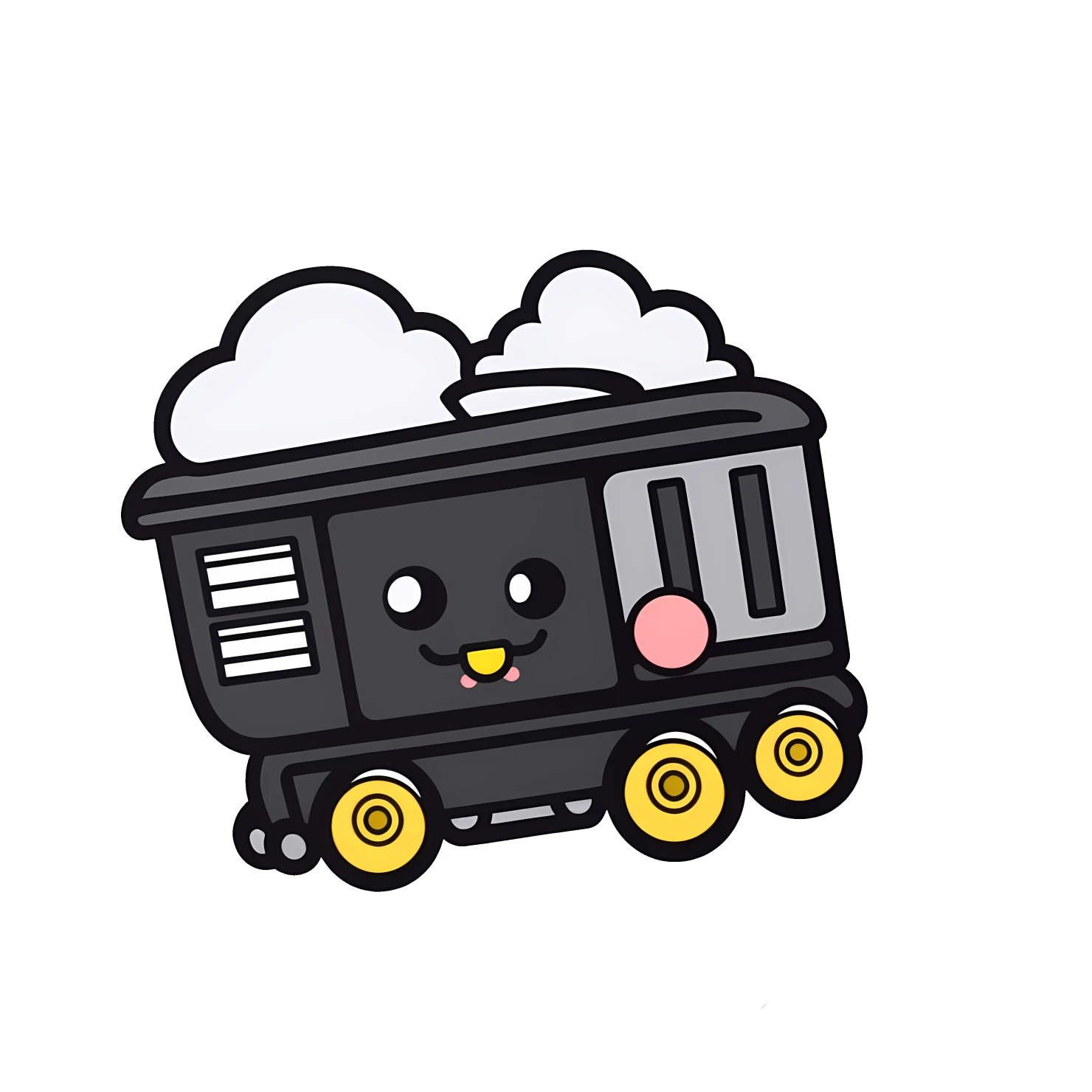 Kawaii train sticker isolated on transparent background #27066