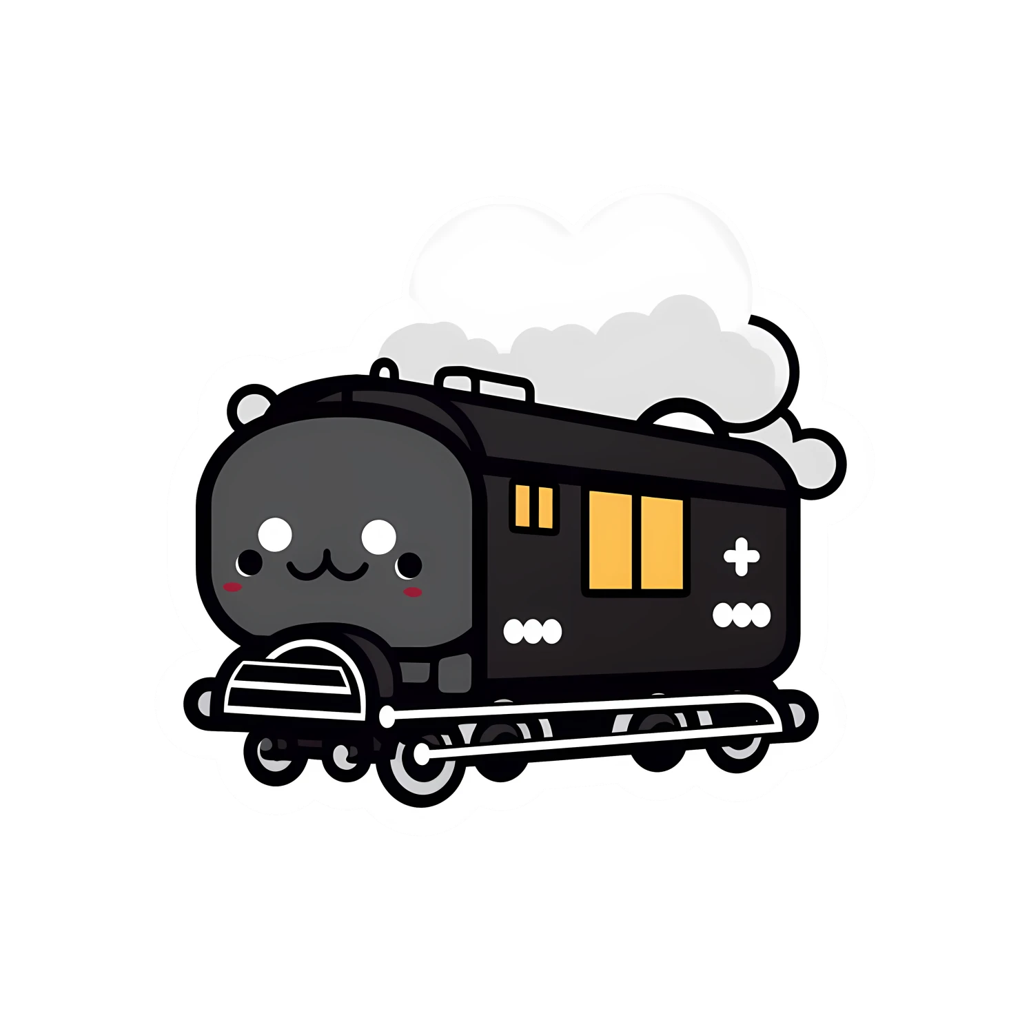Kawaii train sticker isolated on transparent background #27068