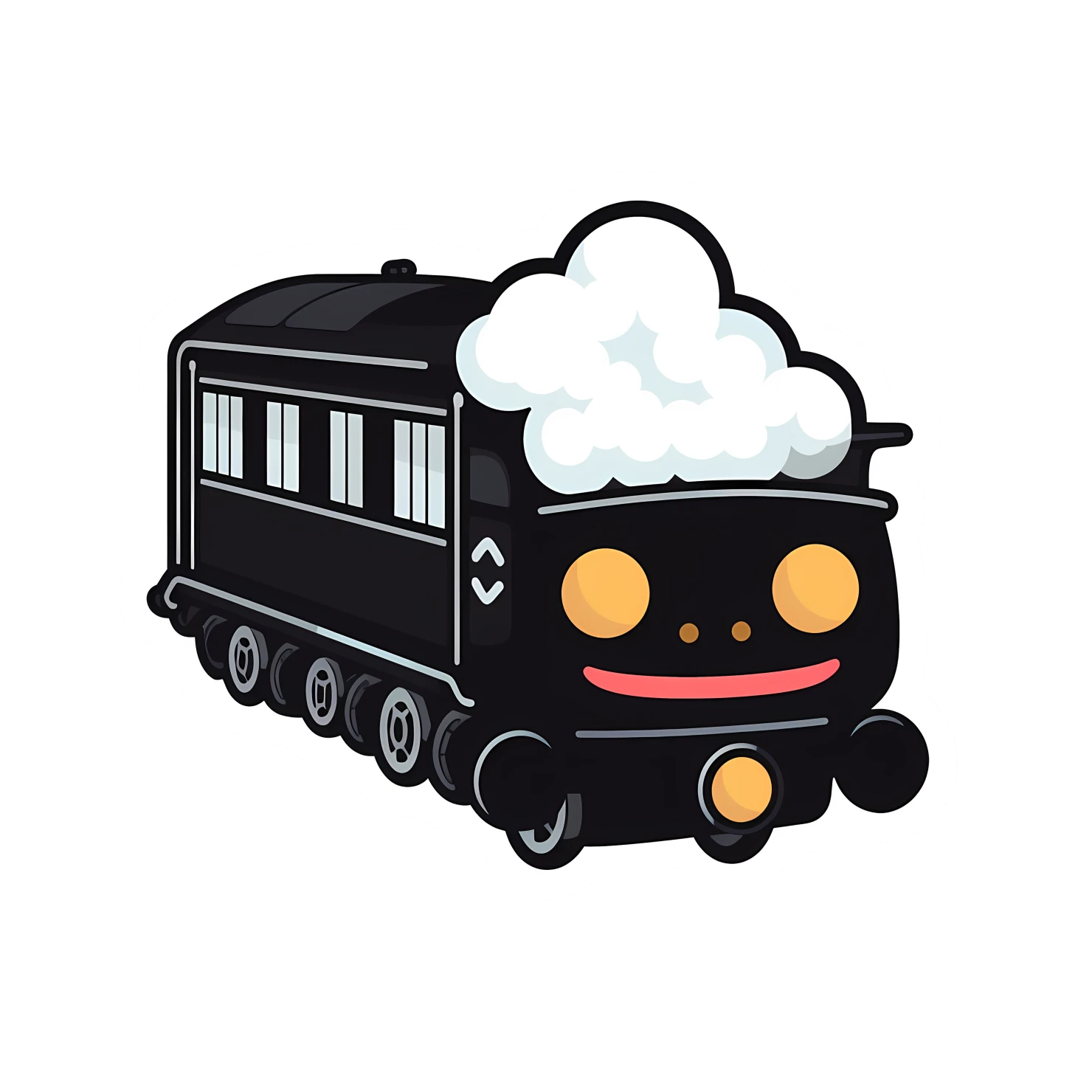 Kawaii train sticker isolated on transparent background #27069