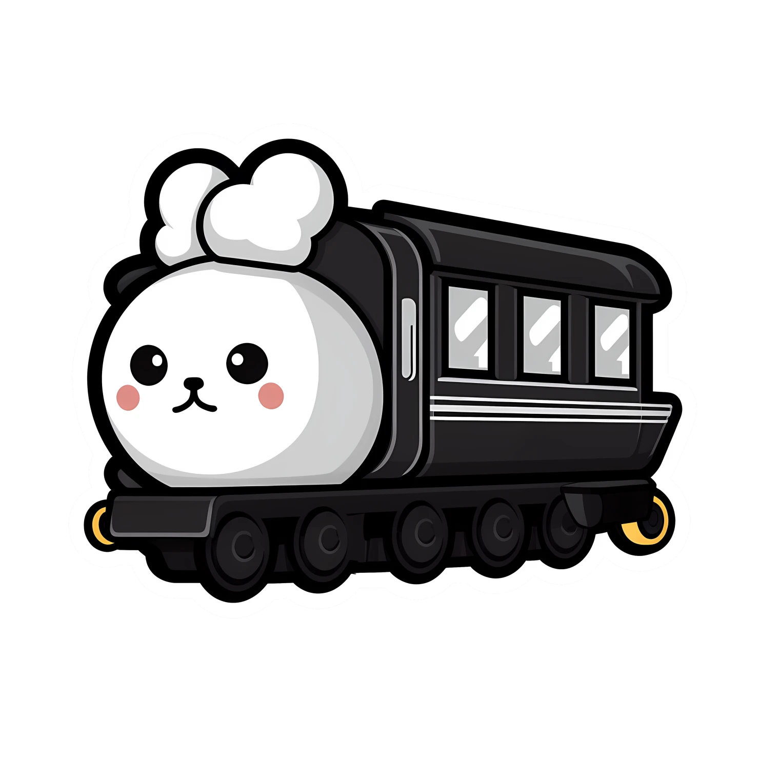 Kawaii train sticker isolated on transparent background #27070