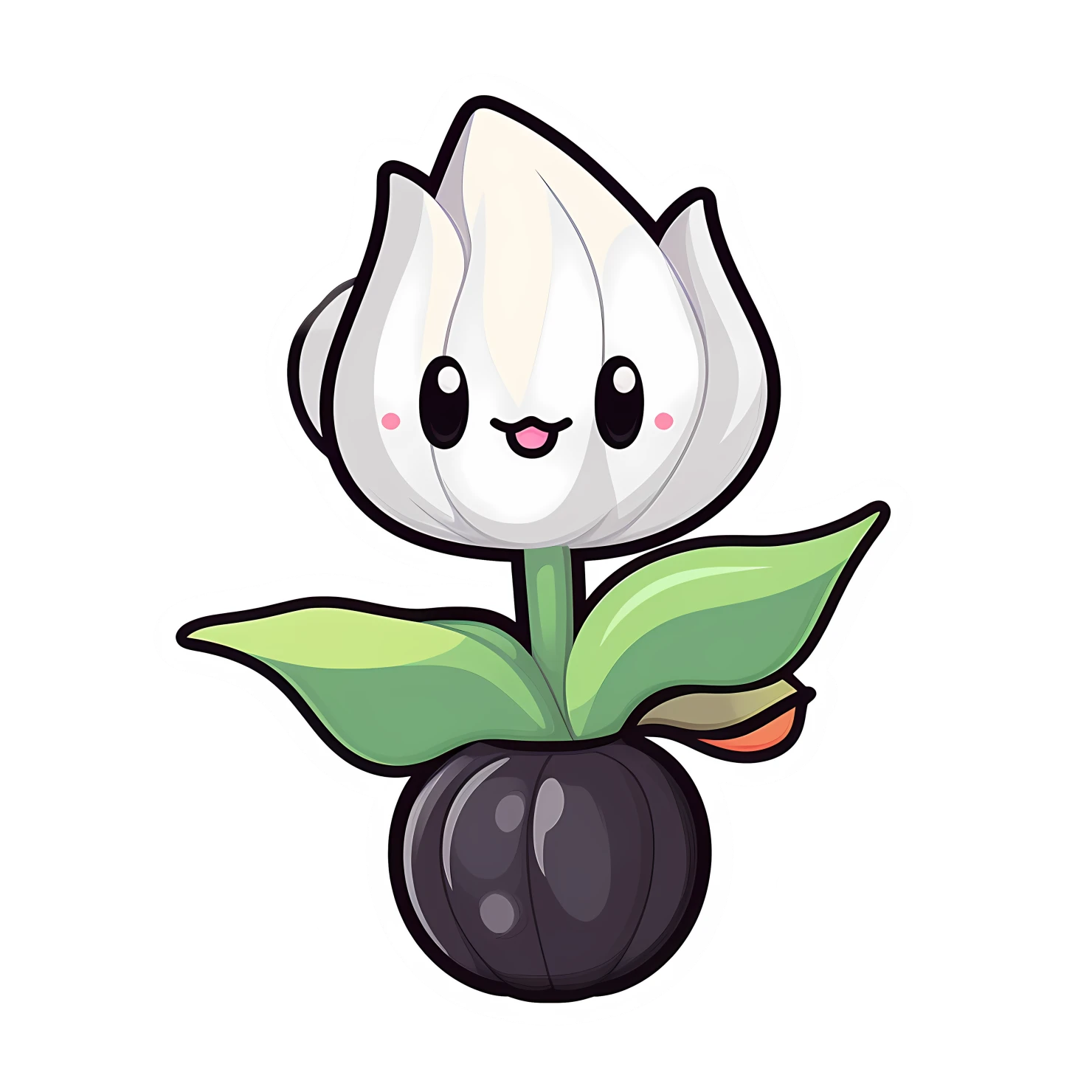Kawaii tulip landmark sticker isolated on transparent background #27083