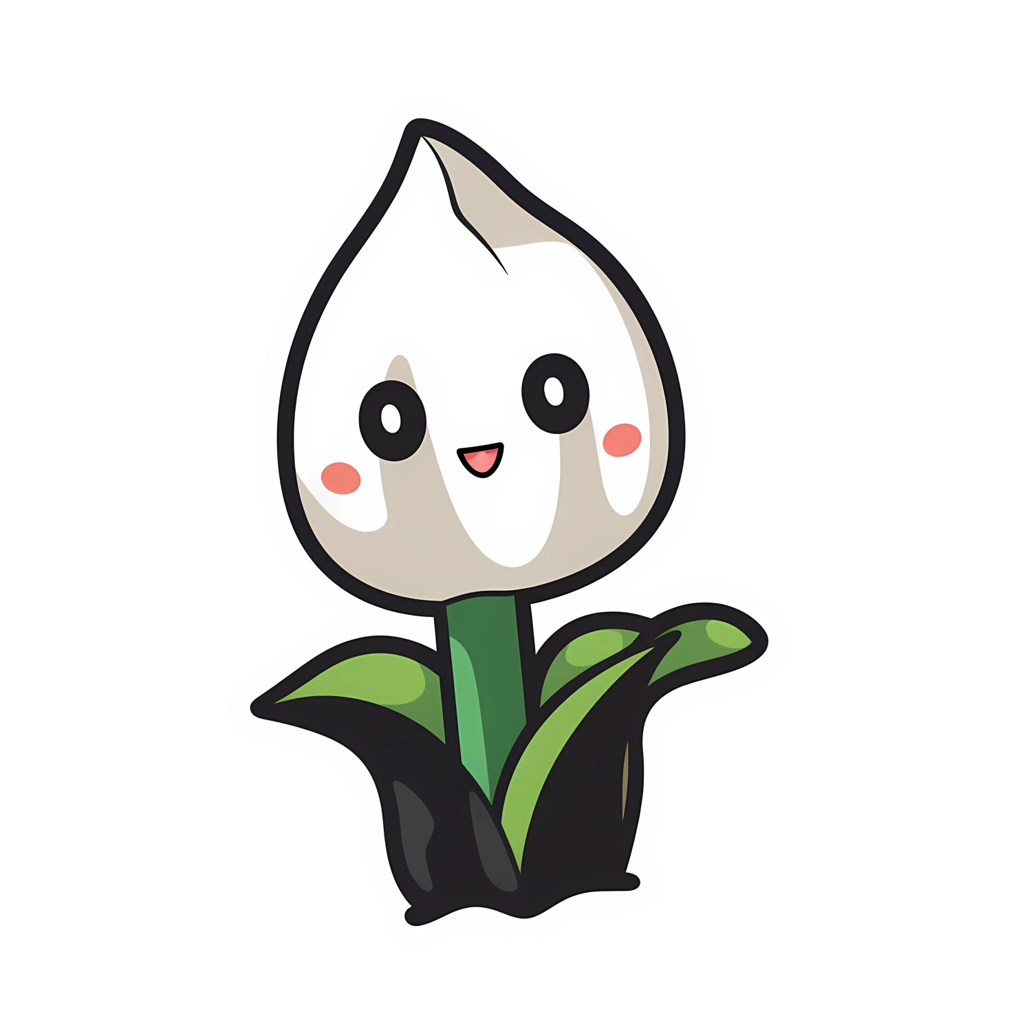 Kawaii tulip landmark sticker isolated on transparent background #27094