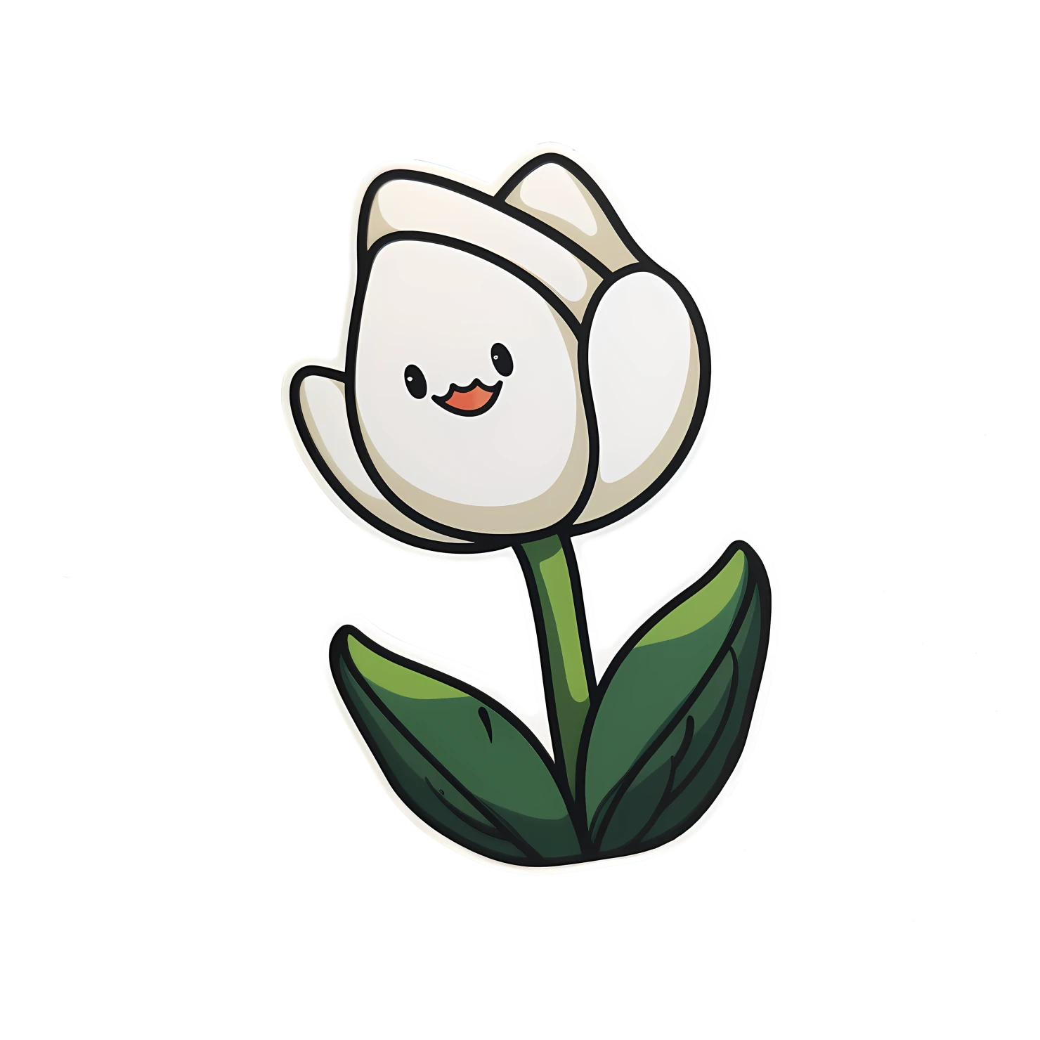 Kawaii tulip landmark sticker isolated on transparent background #27095