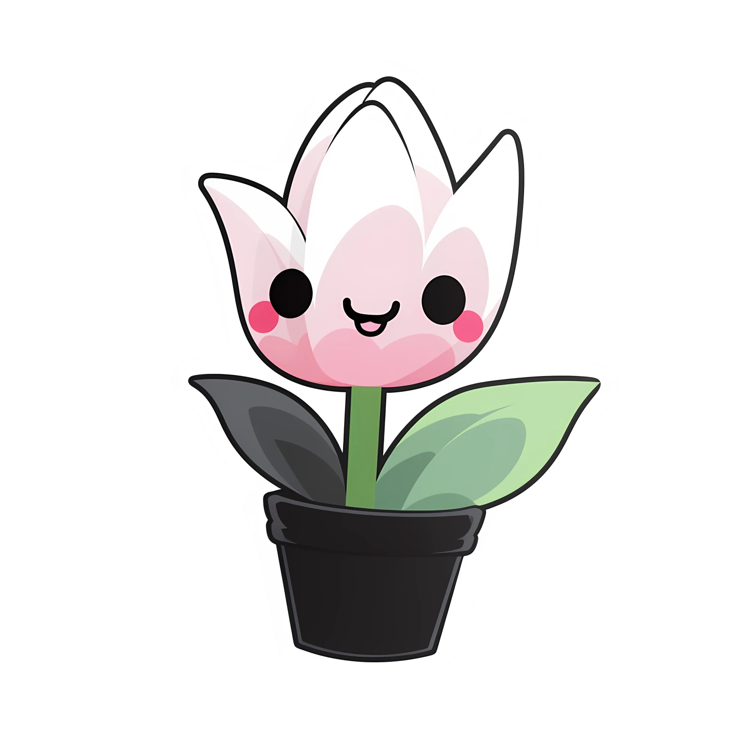 Kawaii tulip landmark sticker isolated on transparent background #27097