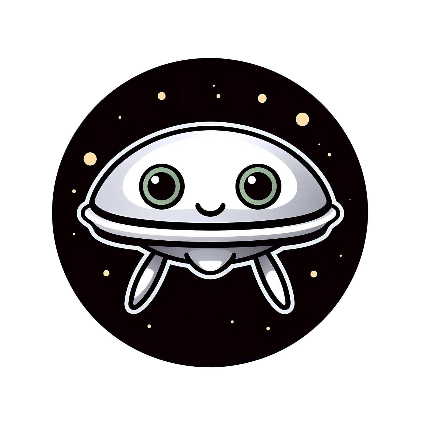 Kawaii UFO sticker isolated on transparent background #27099