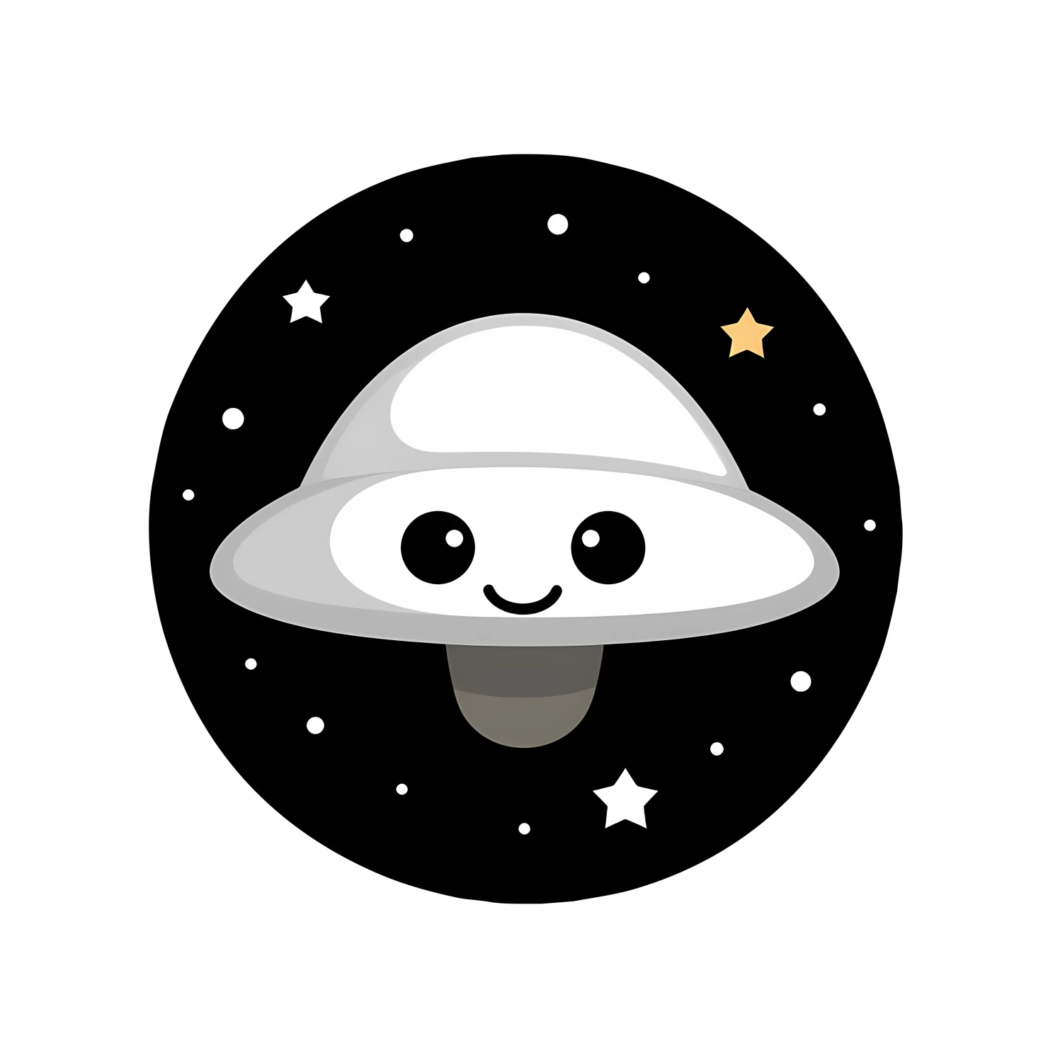 Kawaii UFO sticker isolated on transparent background #27100