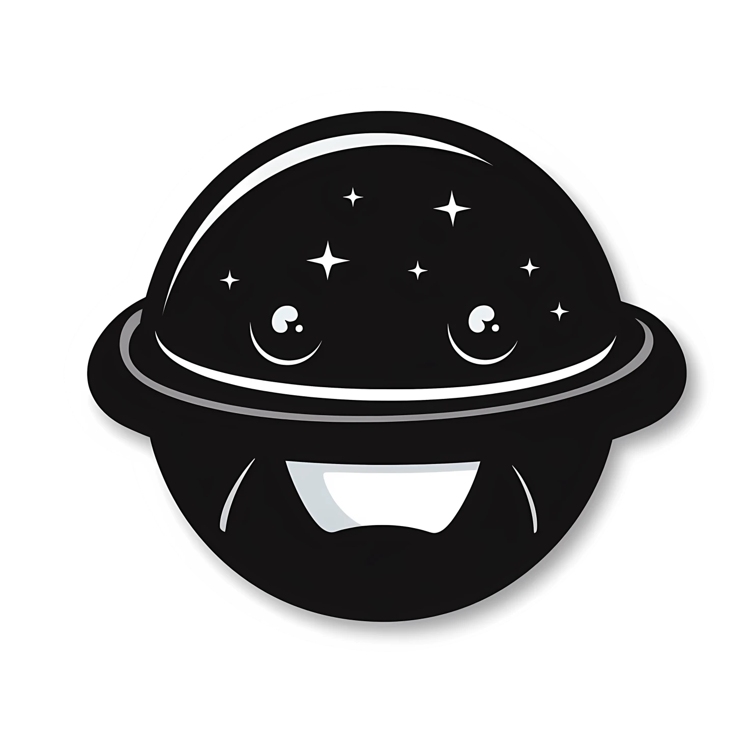 Kawaii UFO sticker isolated on transparent background #27102