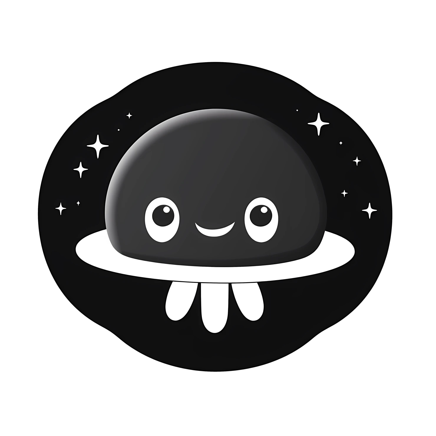 Kawaii UFO sticker isolated on transparent background #27104