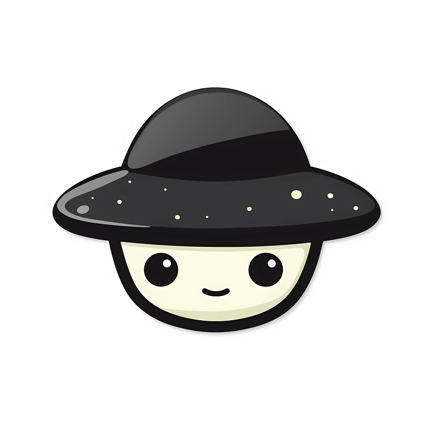 Kawaii UFO sticker isolated on transparent background #27108