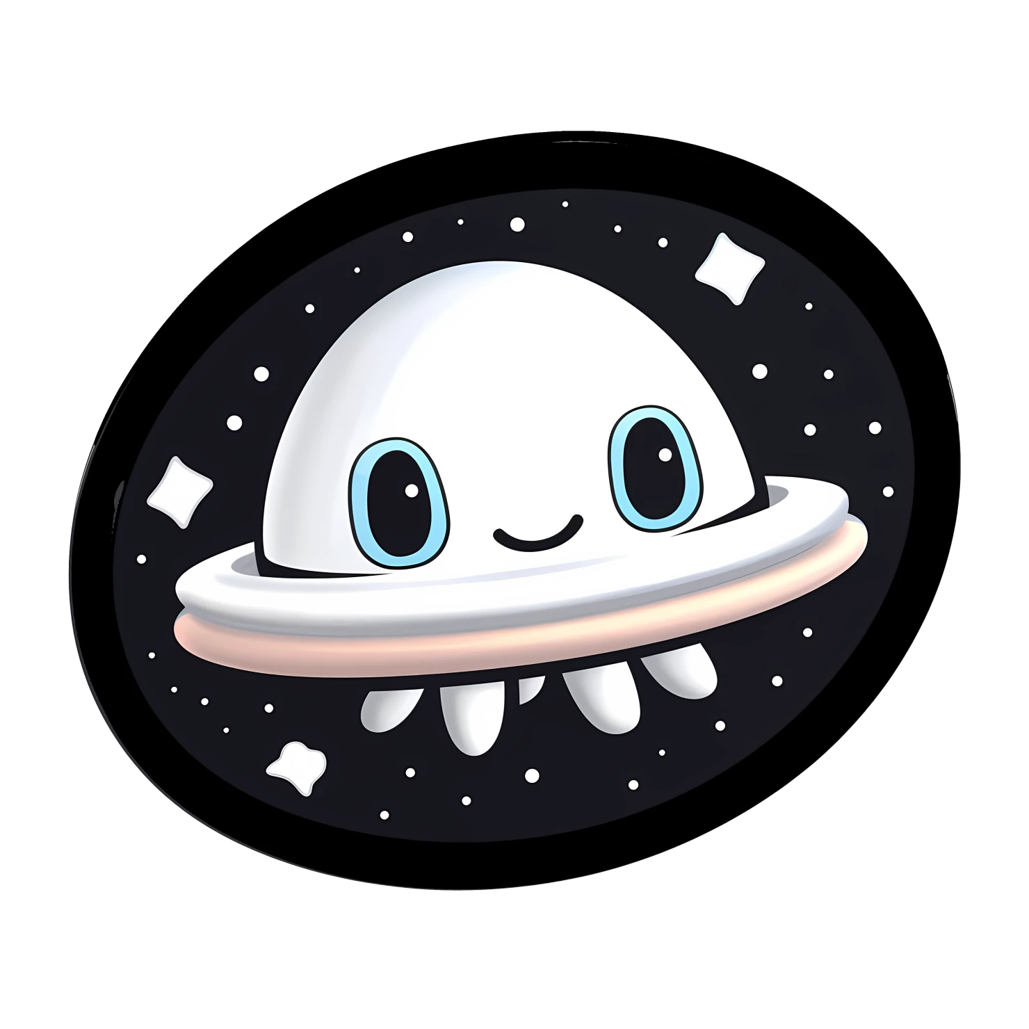 Kawaii UFO sticker isolated on transparent background #27110