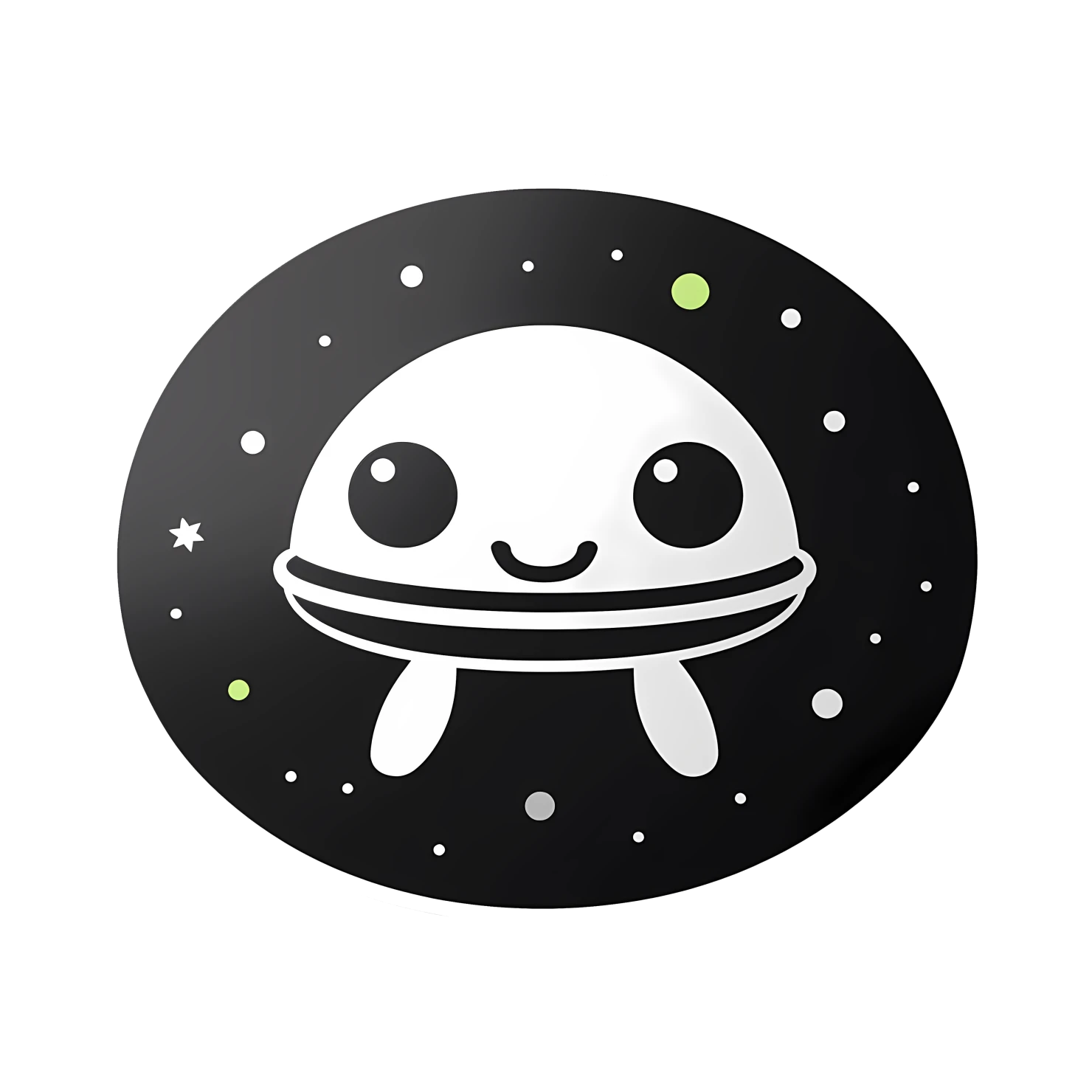 Kawaii UFO sticker isolated on transparent background #27111