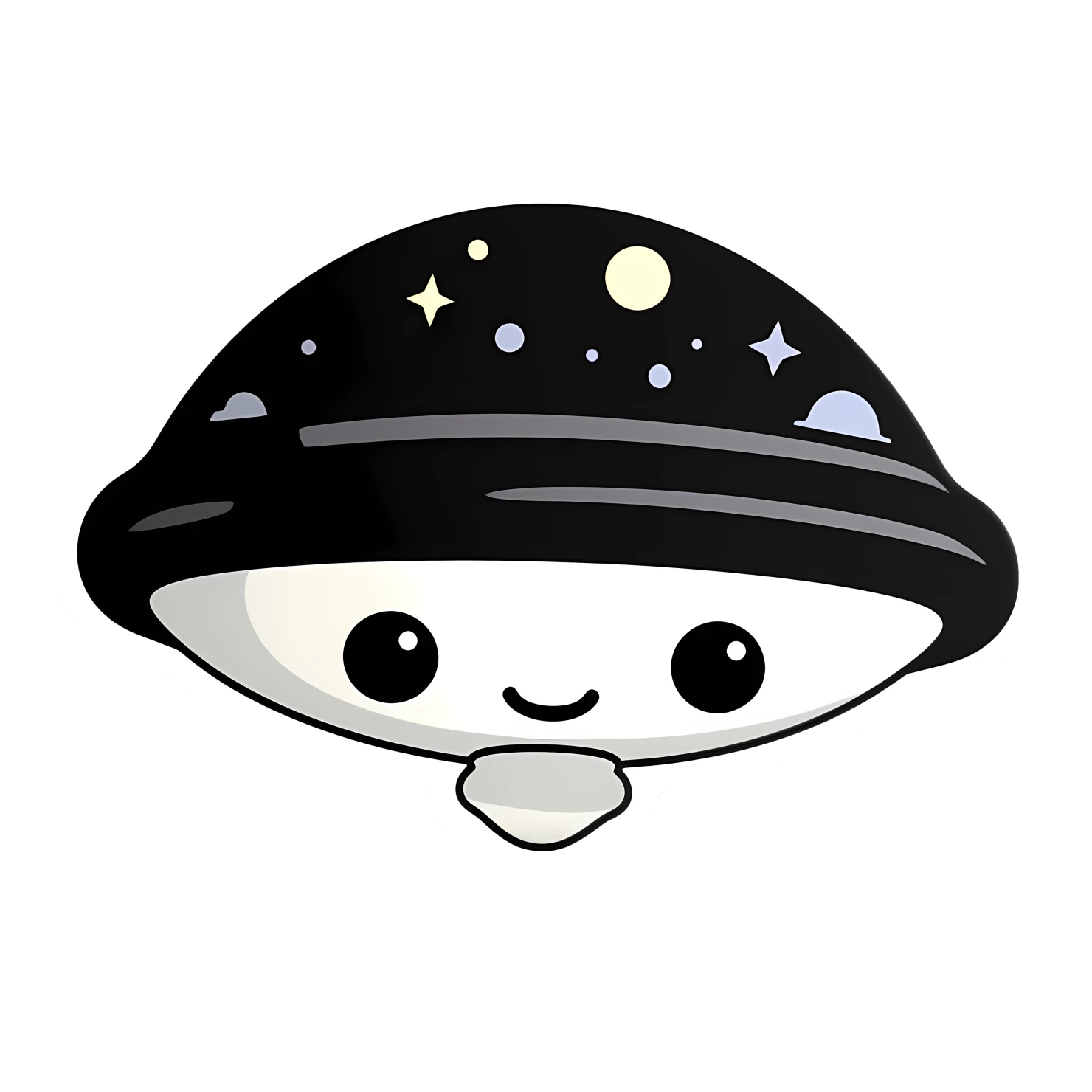 Kawaii UFO sticker isolated on transparent background #27112