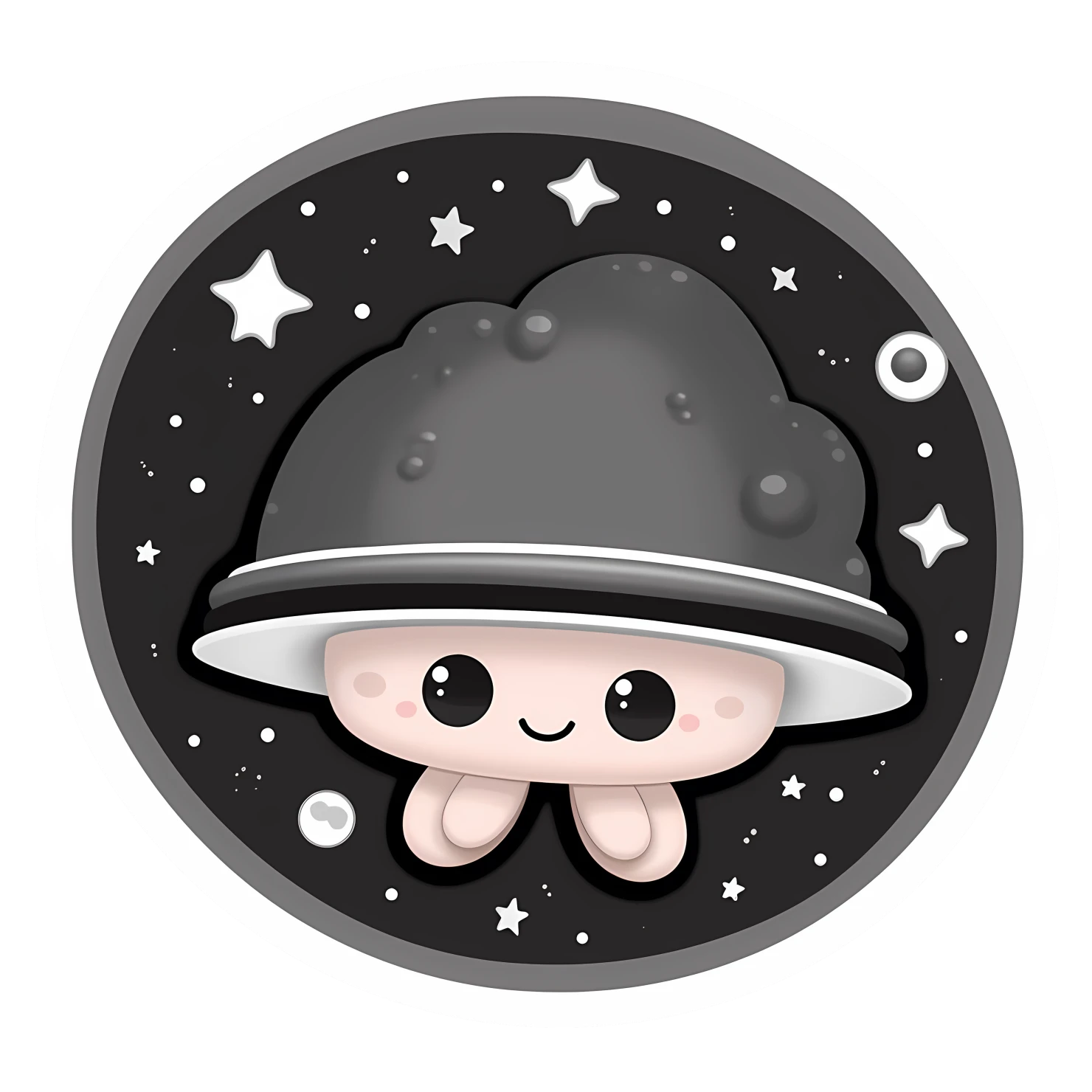 Kawaii UFO sticker isolated on transparent background #27113