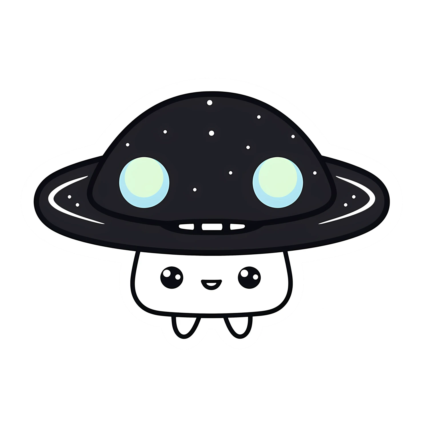Kawaii UFO sticker isolated on transparent background #27115