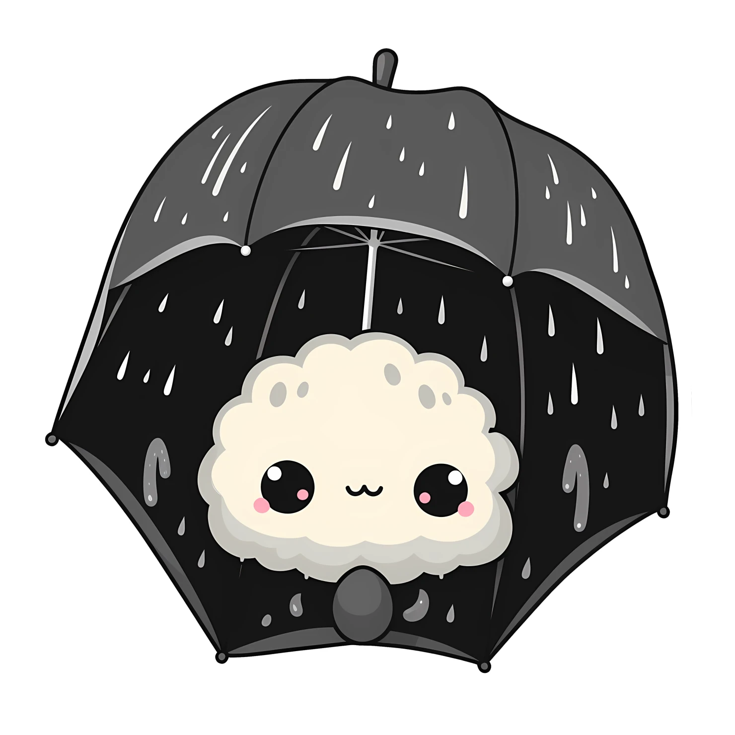 Kawaii umbrella sticker isolated on transparent background #27118