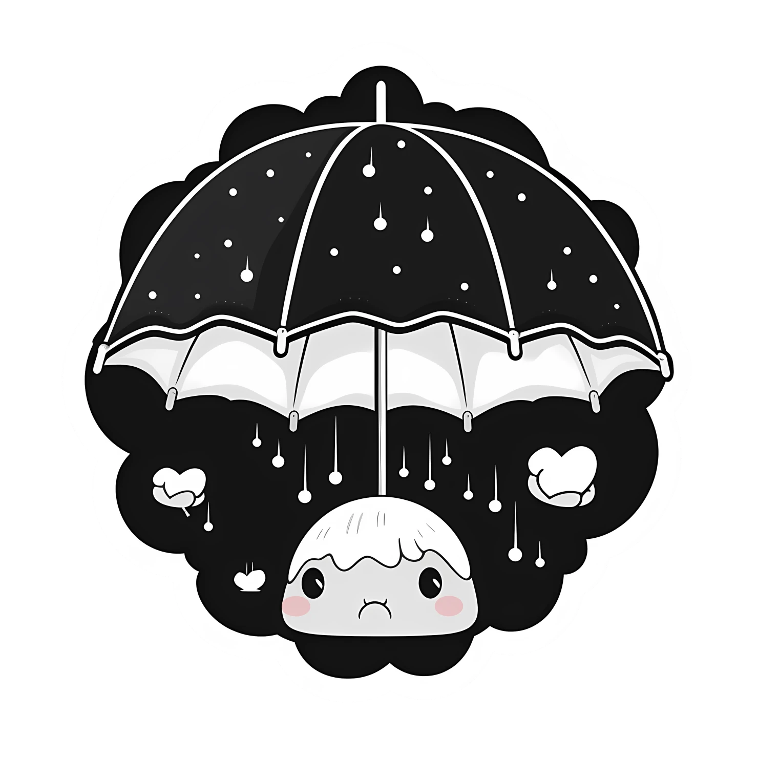 Kawaii umbrella sticker isolated on transparent background #27119