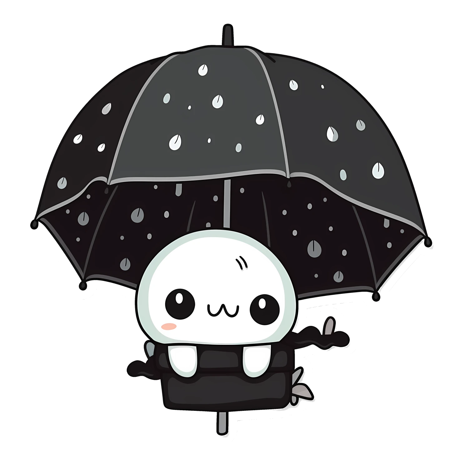 Kawaii umbrella sticker isolated on transparent background #27120