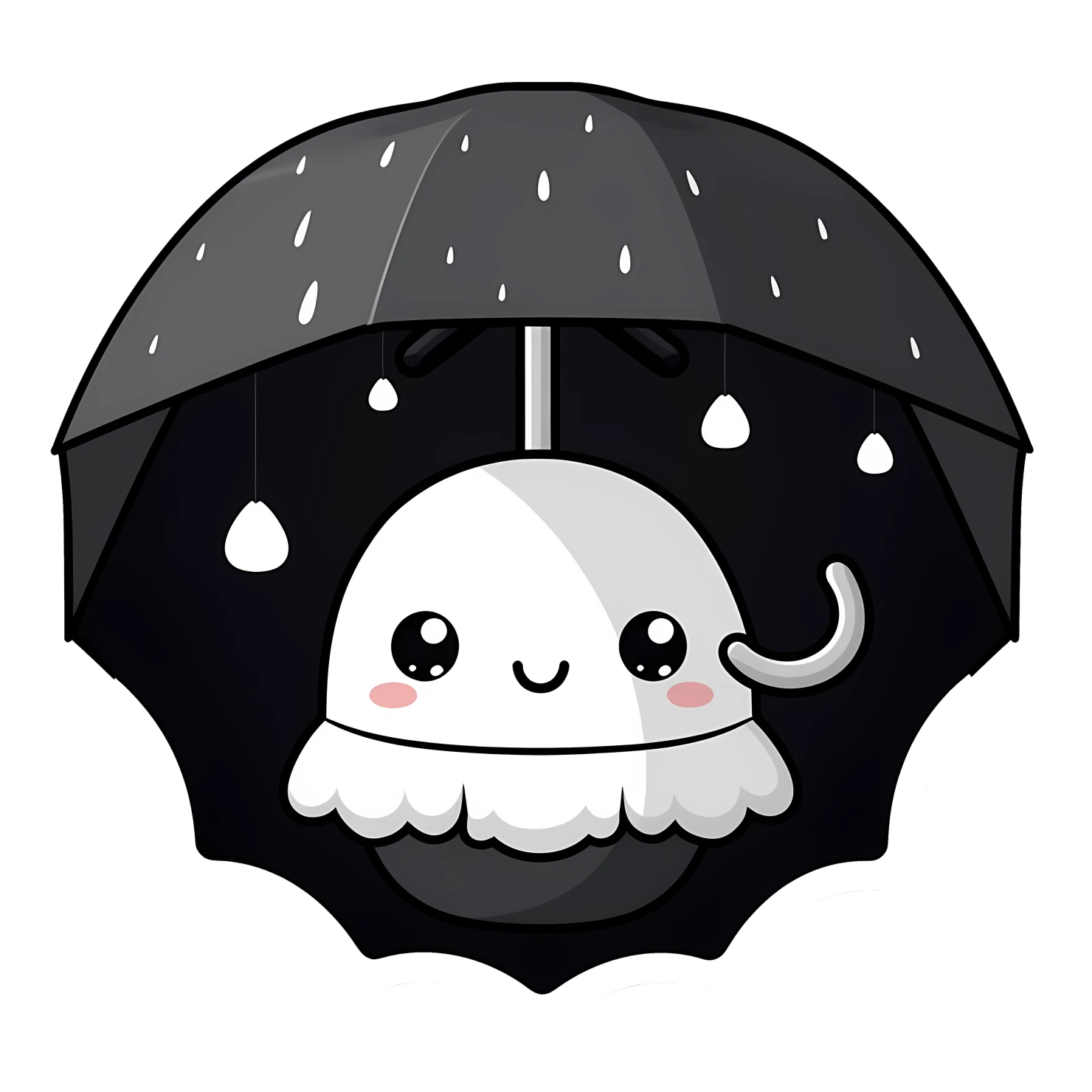 Kawaii umbrella sticker isolated on transparent background #27121