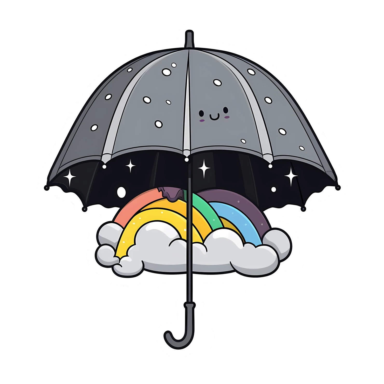 Kawaii umbrella sticker isolated on transparent background #27122