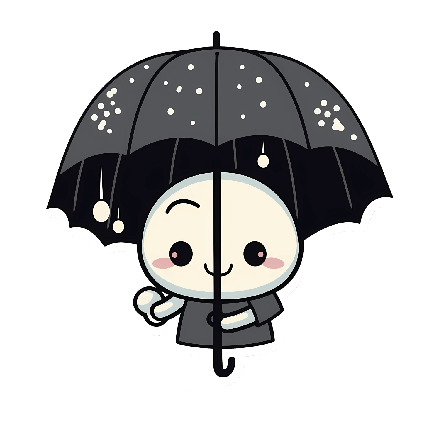 Kawaii umbrella sticker isolated on transparent background #27124