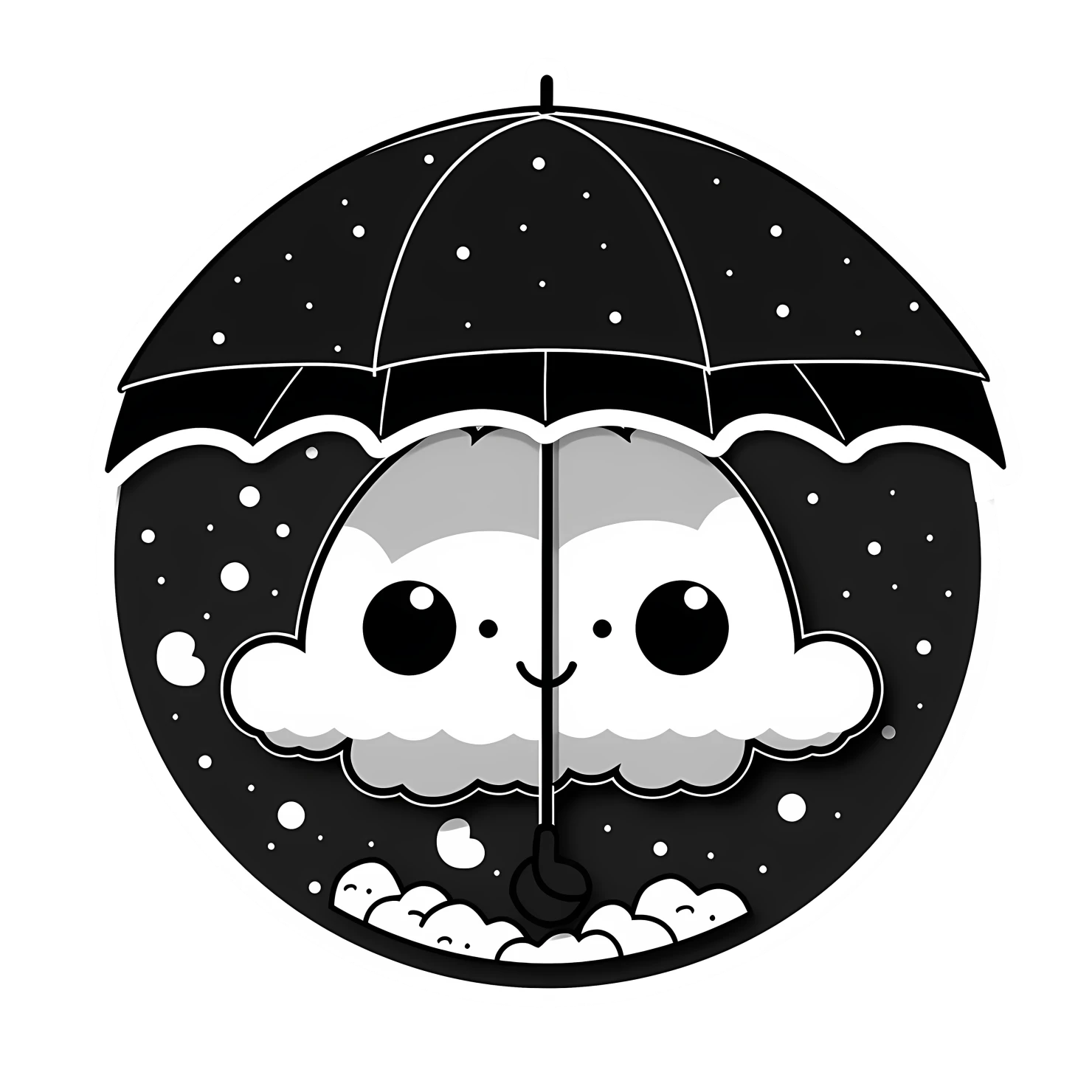 Kawaii umbrella sticker isolated on transparent background #27125