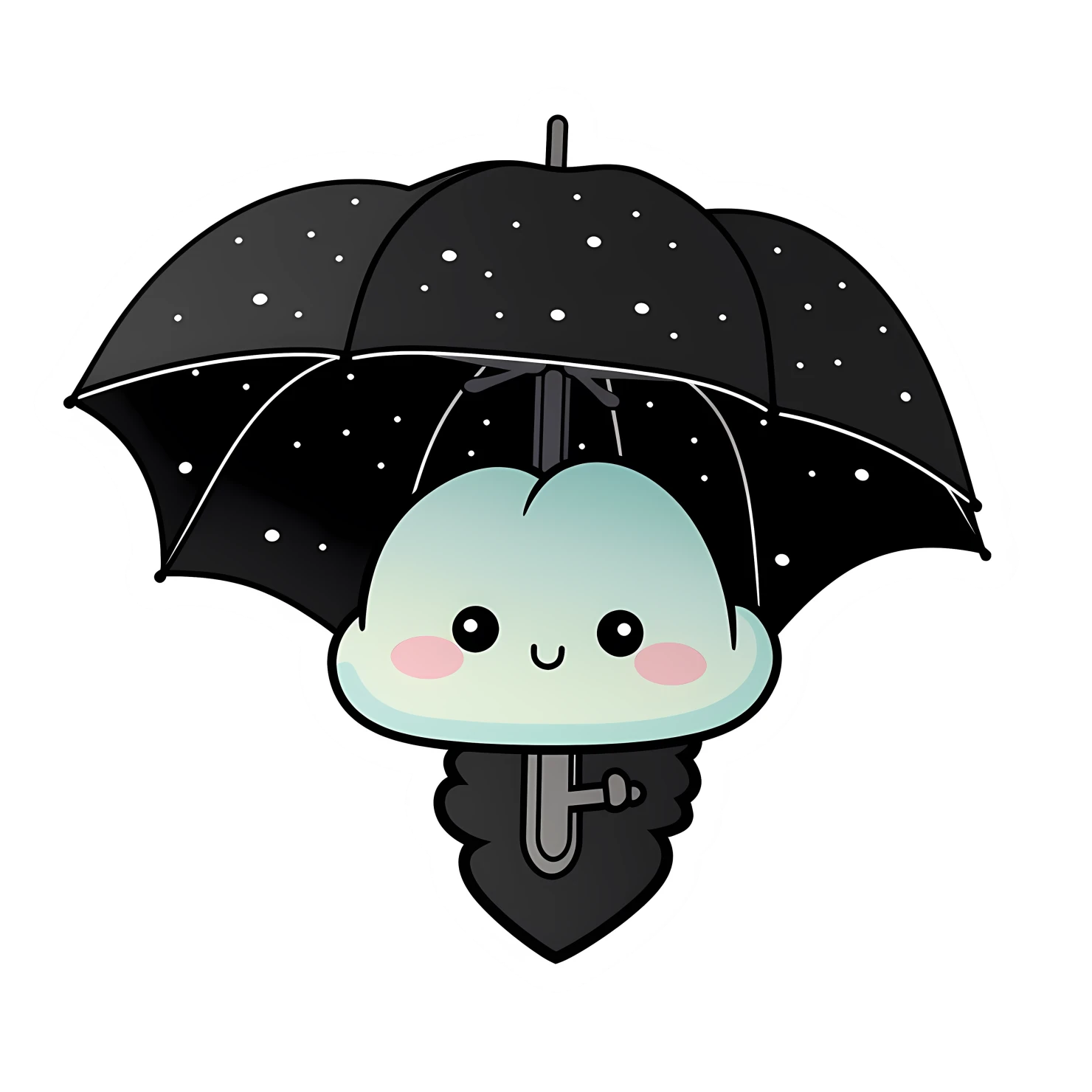 Kawaii umbrella sticker isolated on transparent background #27126