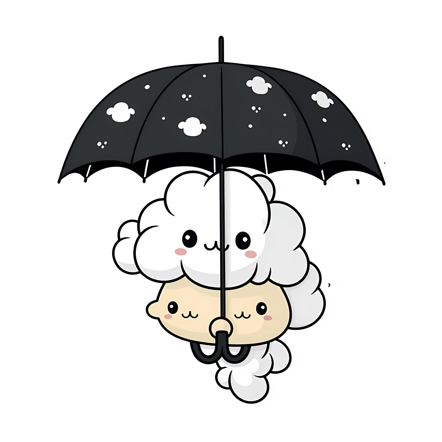 Kawaii umbrella sticker isolated on transparent background #27127
