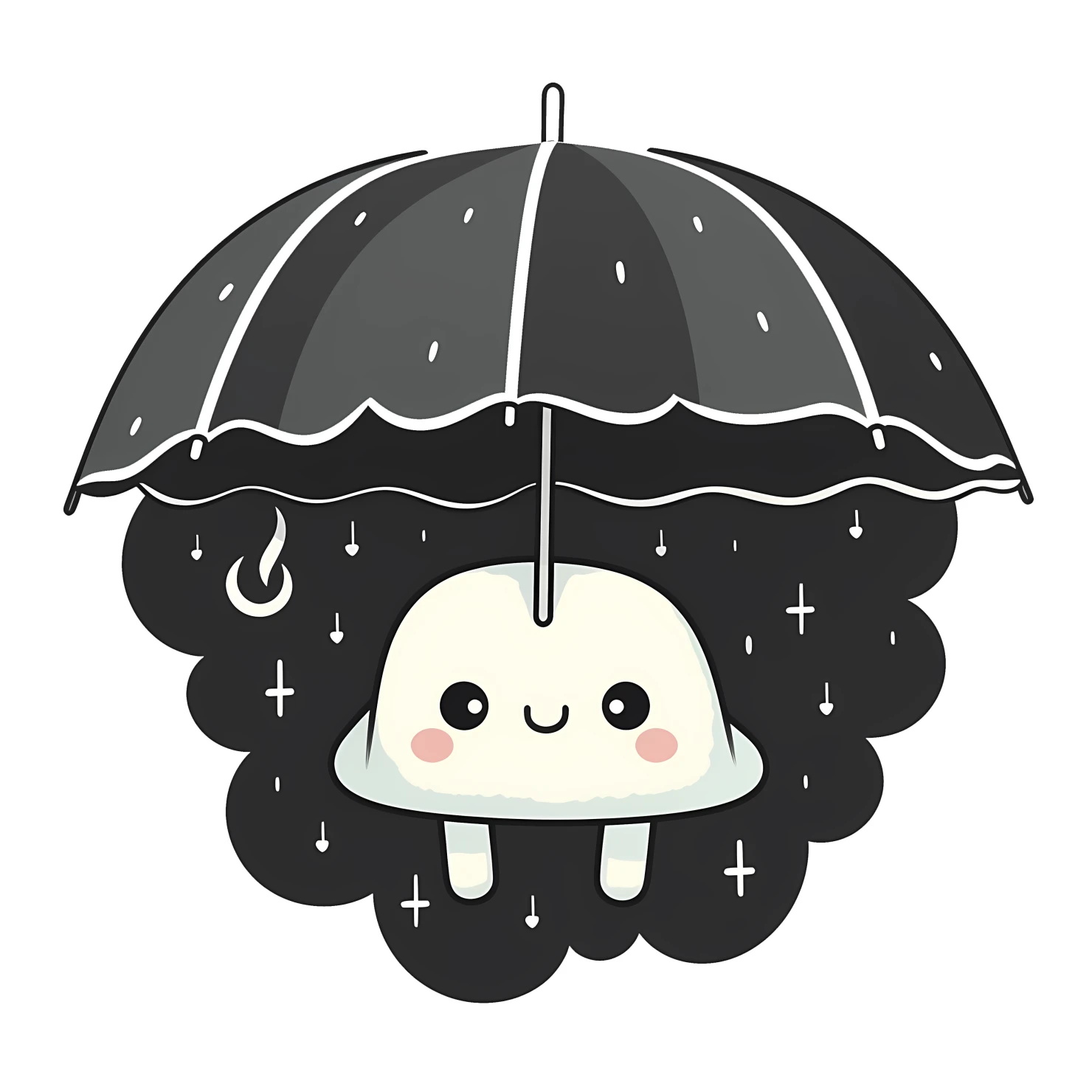 Kawaii umbrella sticker isolated on transparent background #27128