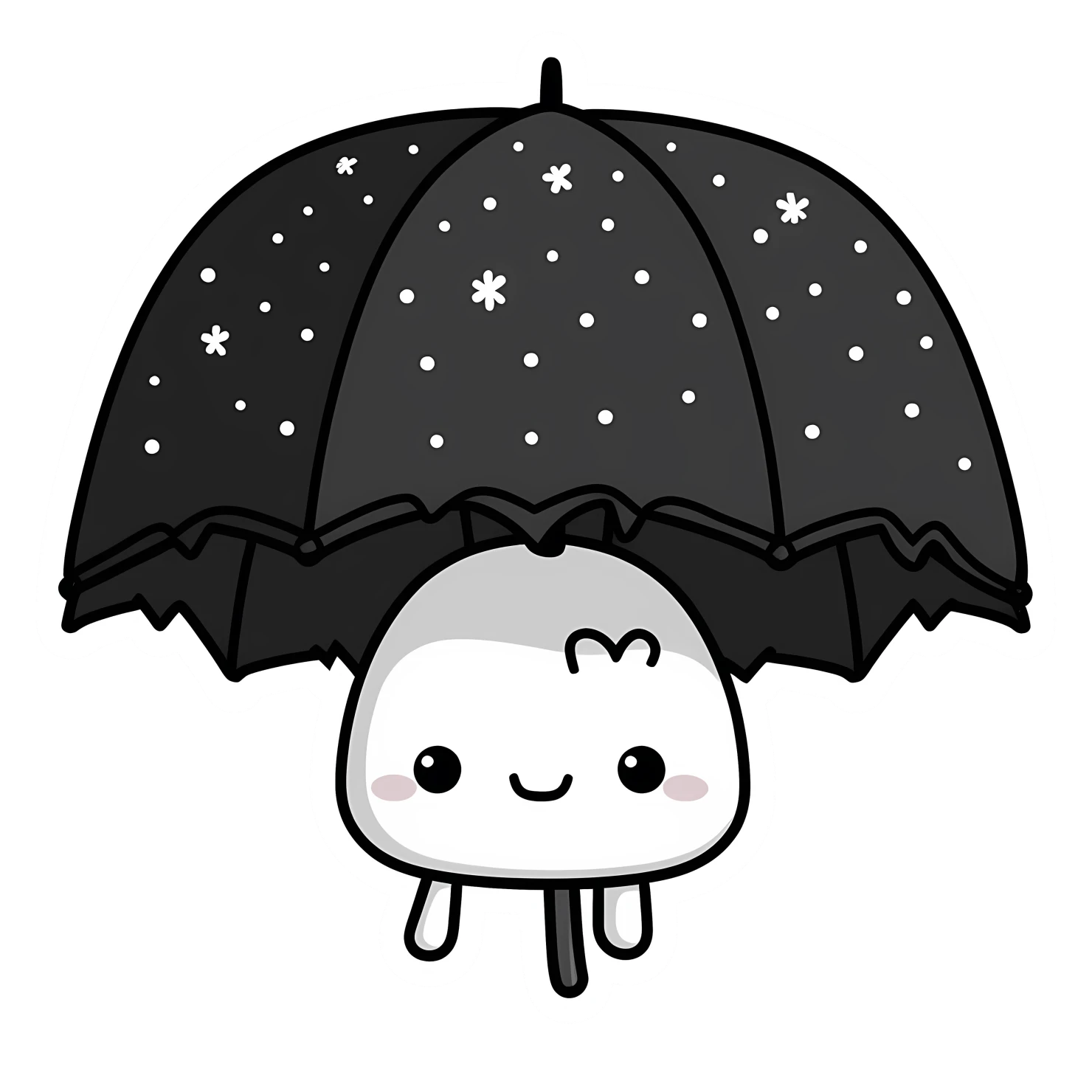Kawaii umbrella sticker isolated on transparent background #27131